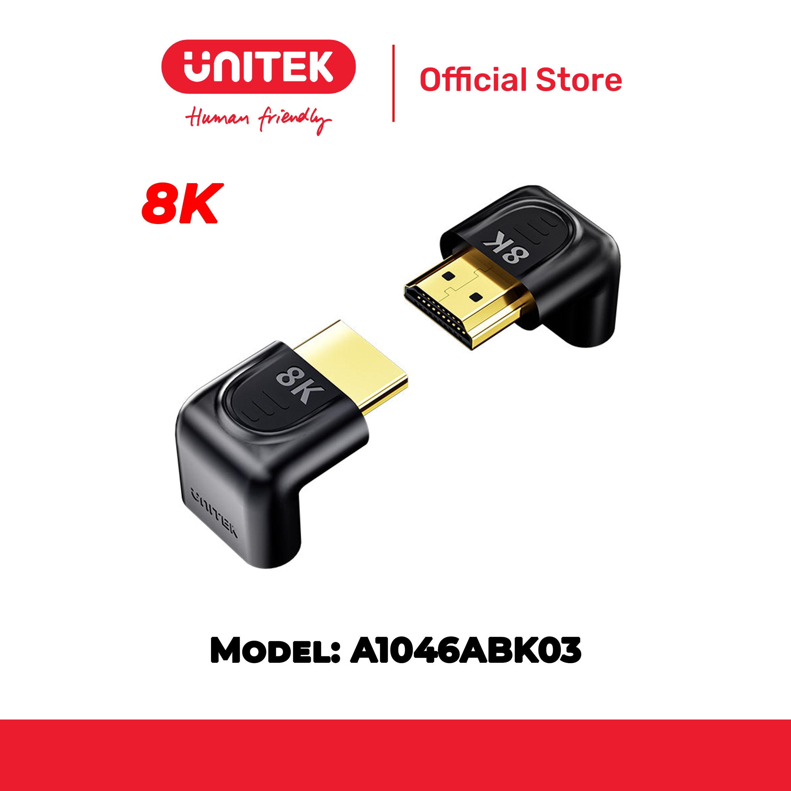 Đầu chuyển đổi HDMI 8K@60Hz đổi góc UNITEK A1046ABK03