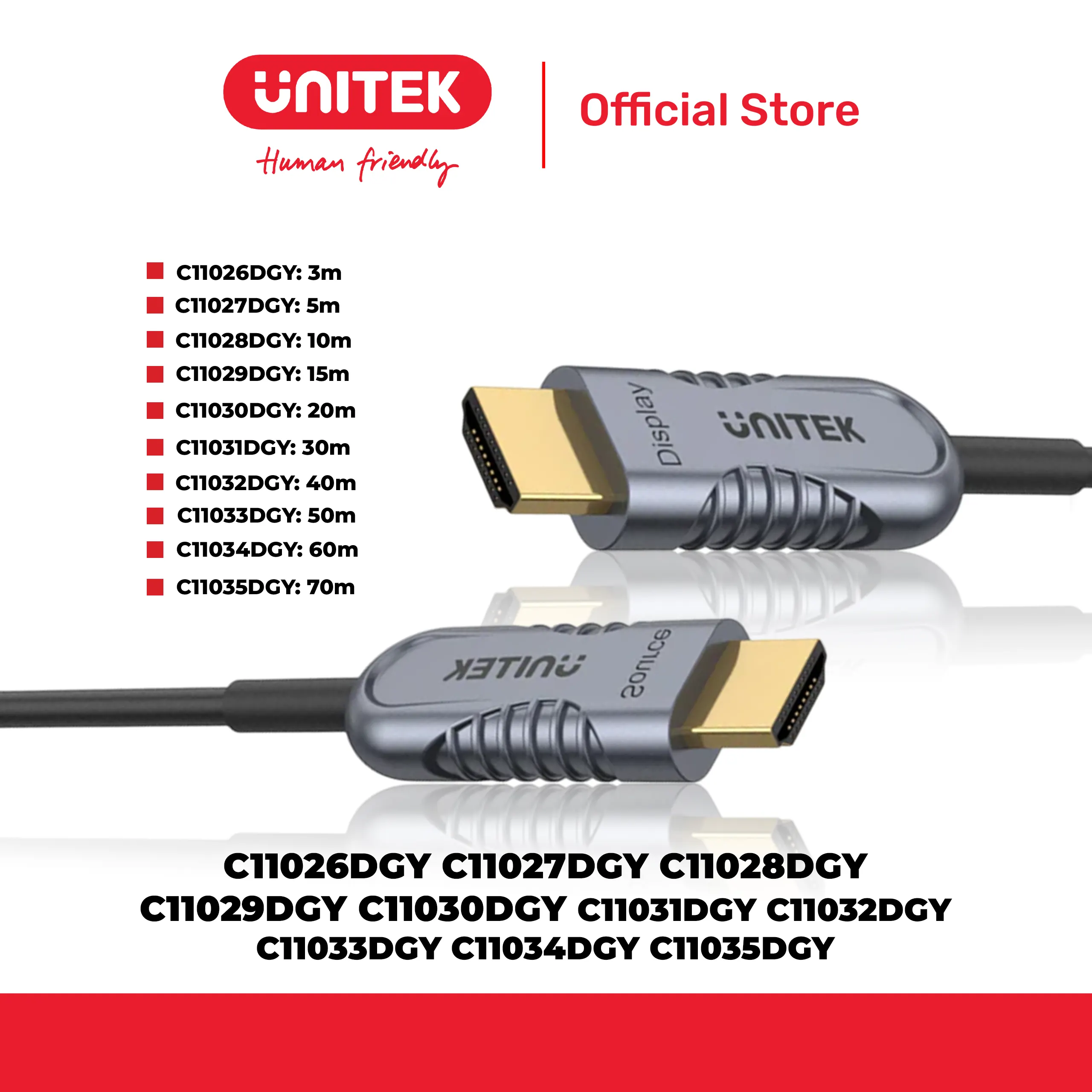 Cáp HDMI sợi quang 8K@60Hz dài đến 100m UNITEK C11026DGY