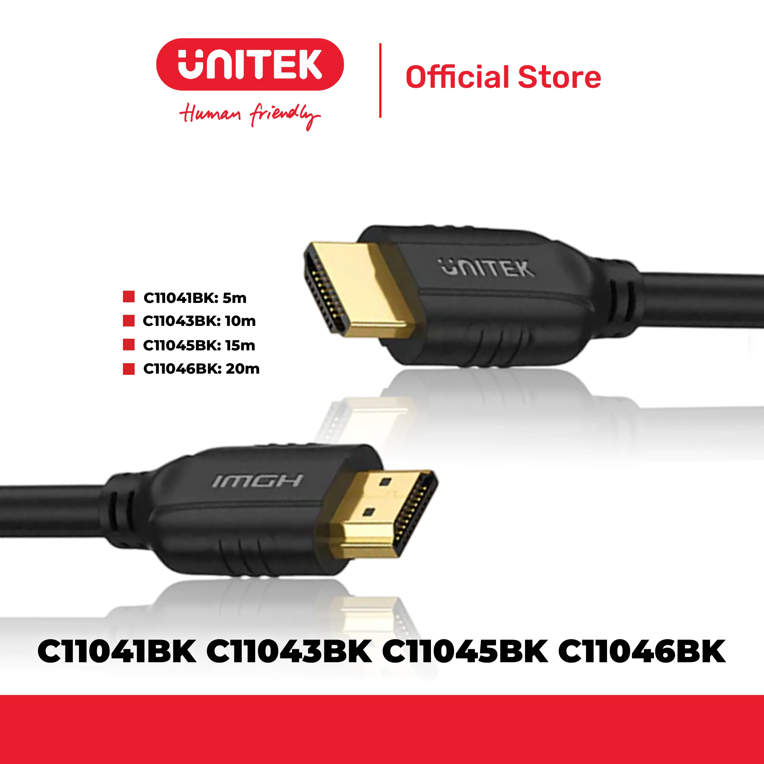 Cáp HDMI 2.0 dài đến 20m 4K@60Hz UNITEK C11041BK