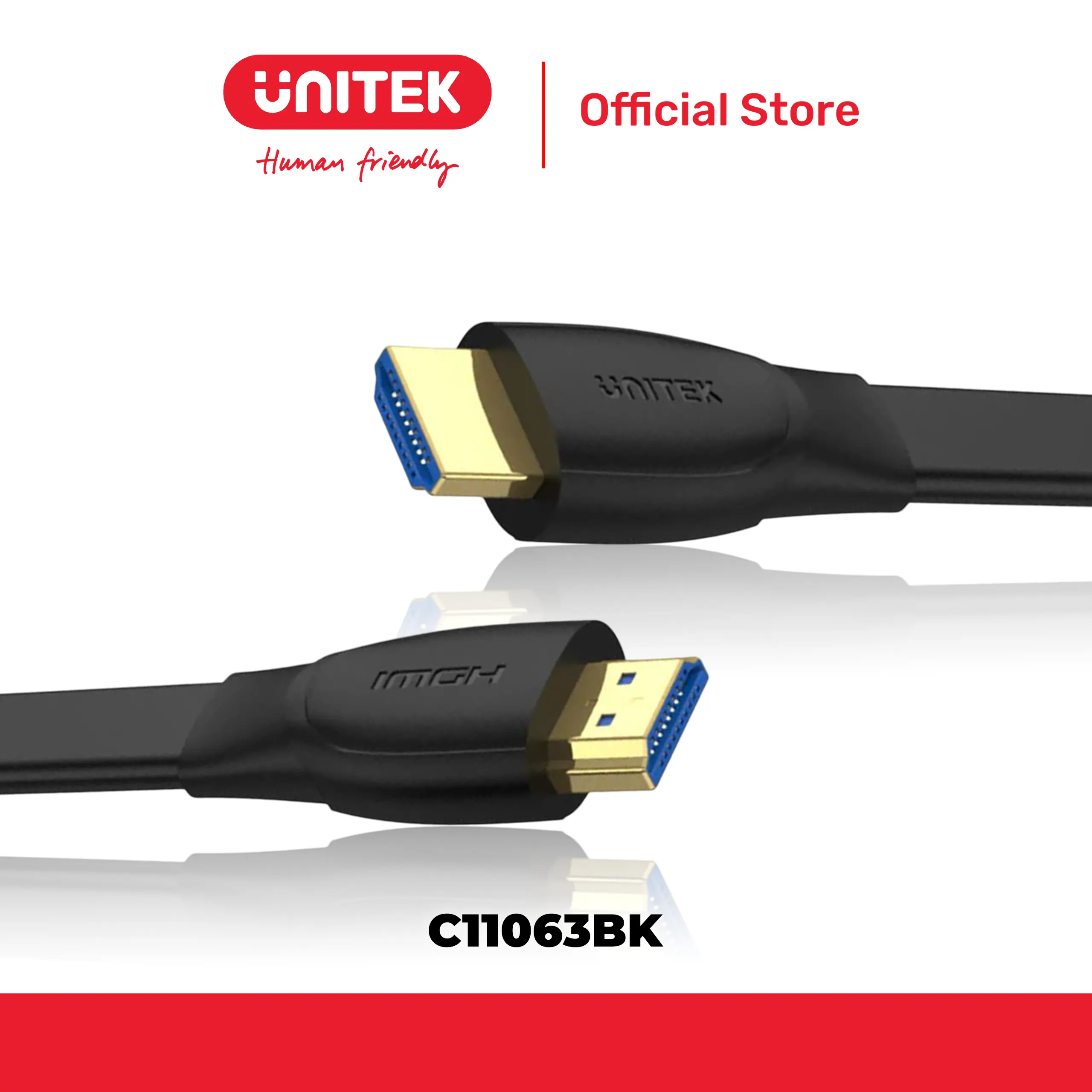 Cáp HDMI dẹt tốc độ cao 4K@60Hz dài đến 5m UNITEK C11063BK