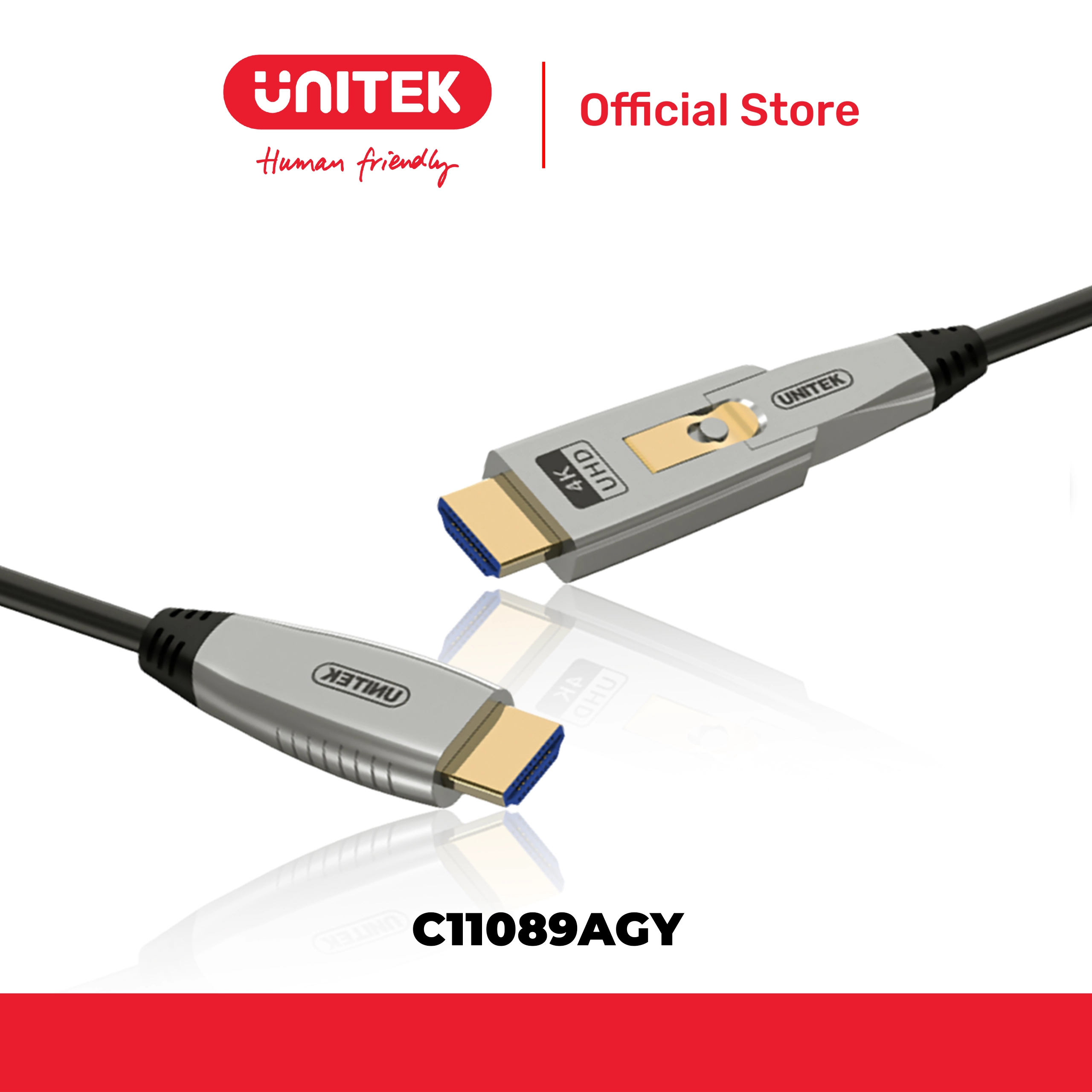 Cáp quang tháo rời HDMI2.0 tối đa 4K@60Hz dài đến 100M UNITEK C11089AGY