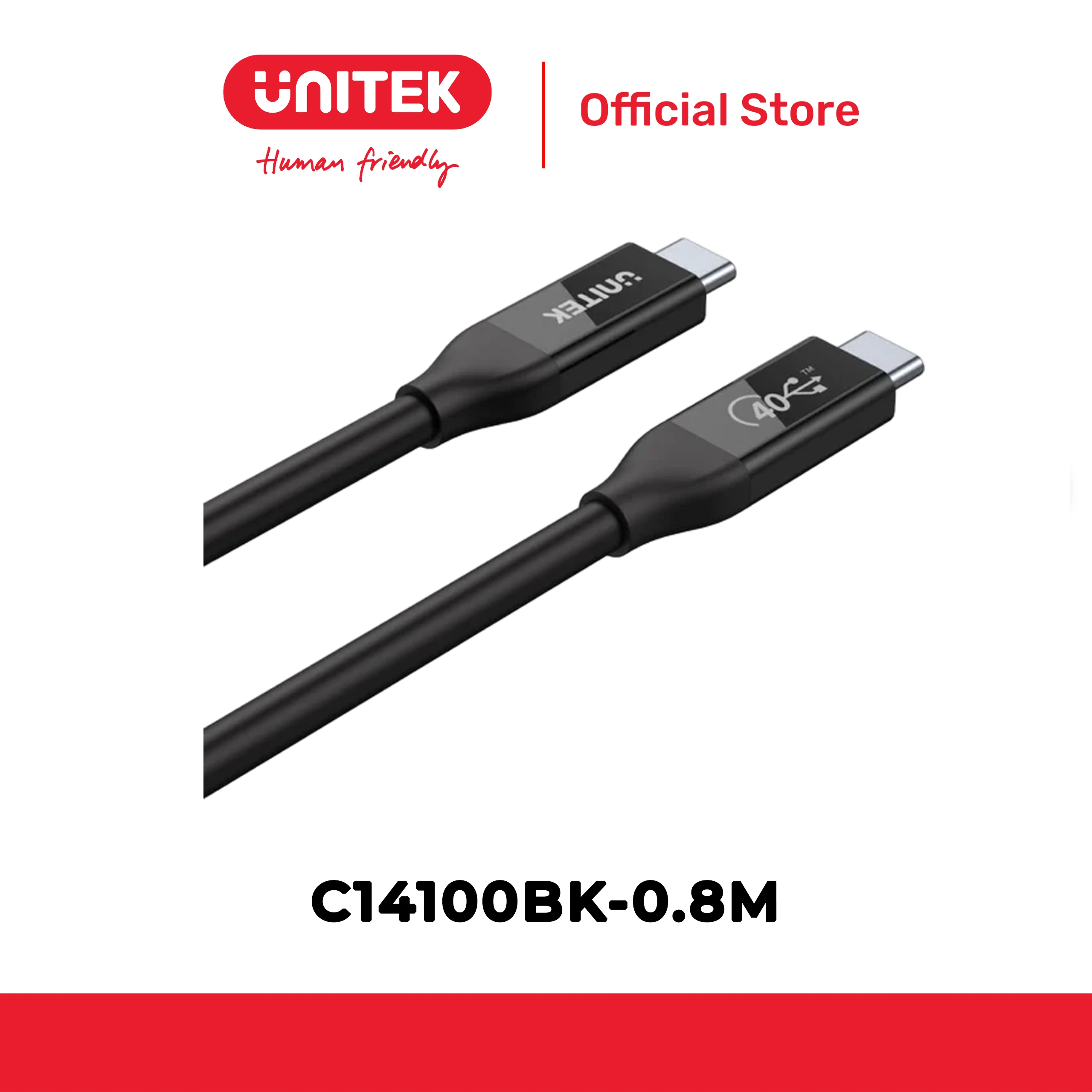 Cáp sạc nhanh Type-C PD 100W 8K@60Hz UNITEK C14100BK