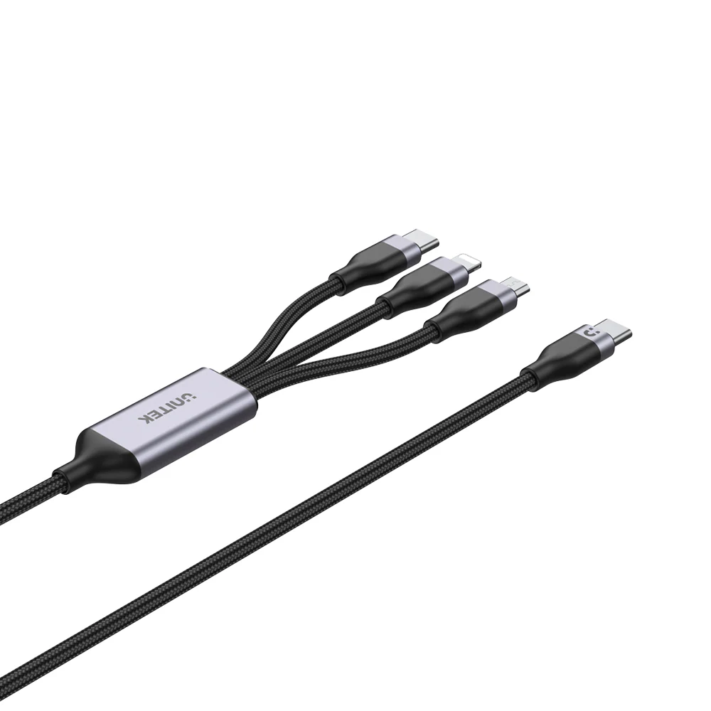 Cáp sạc Type-C -> Lightning + Type-C + Micro USB UNITEK C14101AGY01