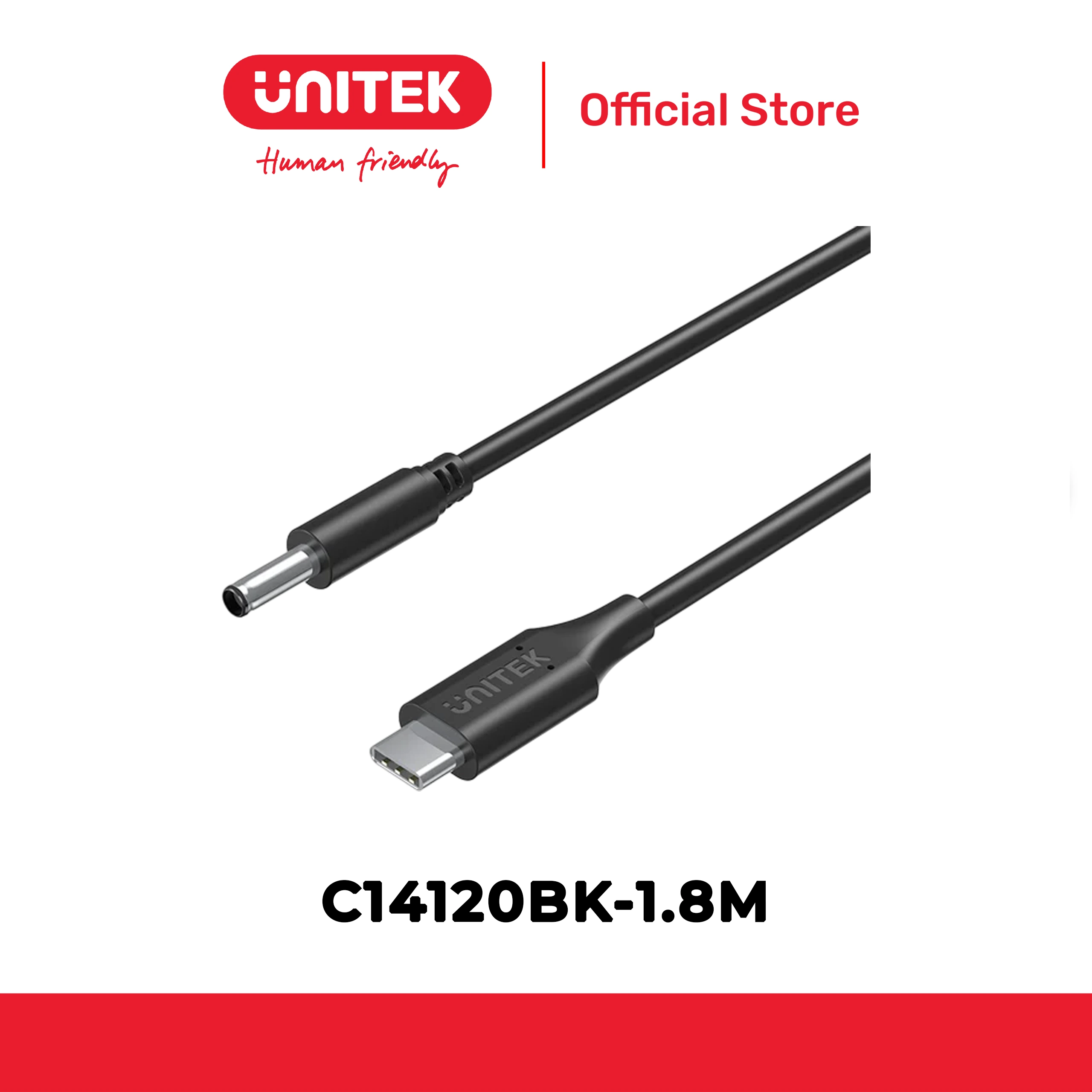 Cáp sạc Type-C -> DC 65W Jack 4,5 x 3,0mm UNITEK C14120BK