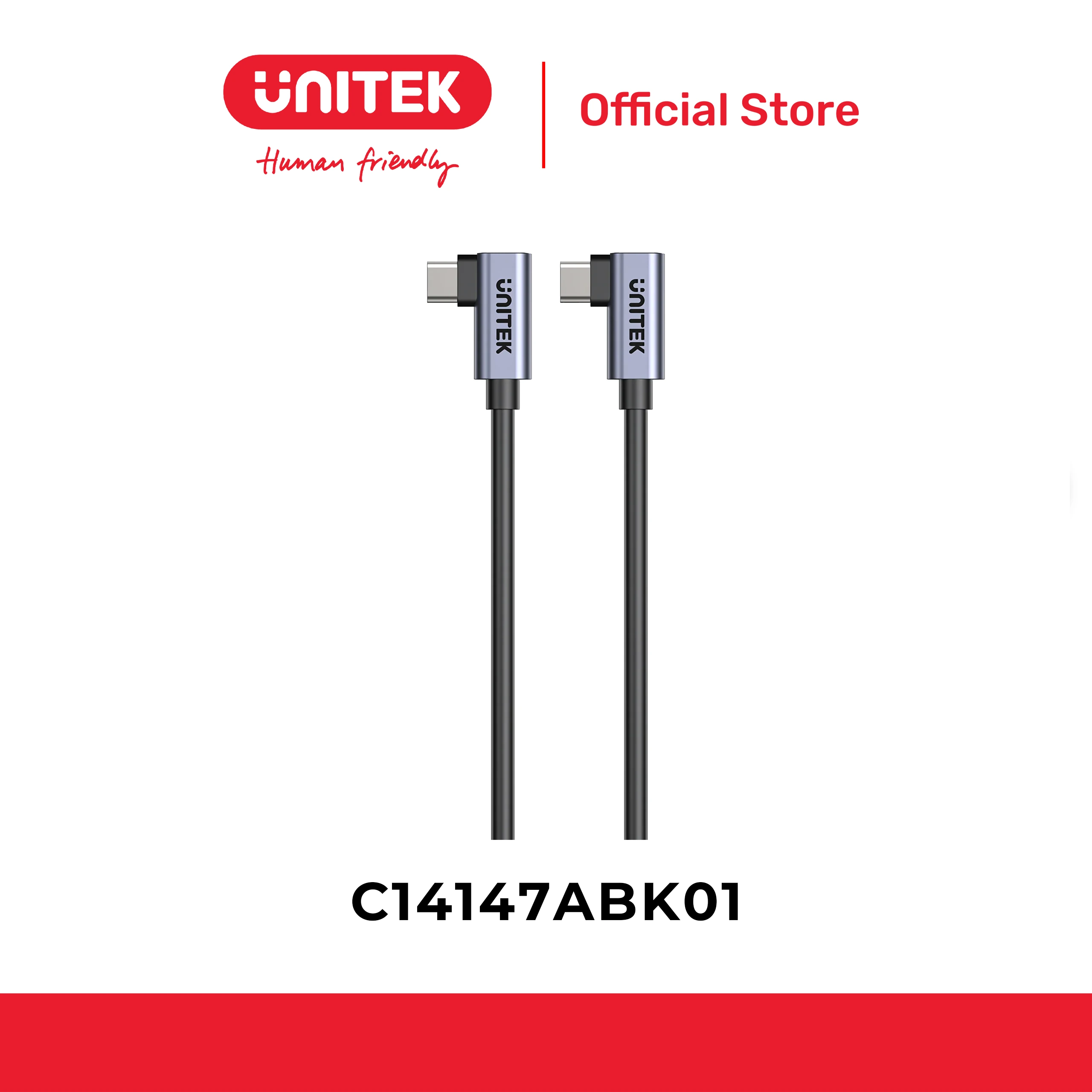 Cáp USB Type-C đầu cong 90 độ UNITEK C14147ABK01