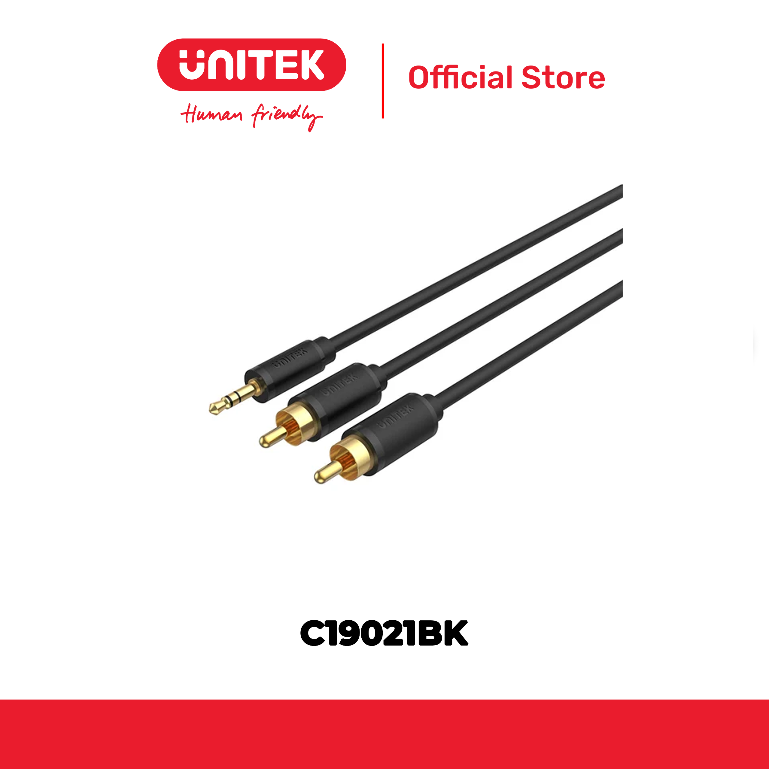 Cáp loa 3.5mm -> 2 hoa sen dài đến 30M UNITEK C19021BK