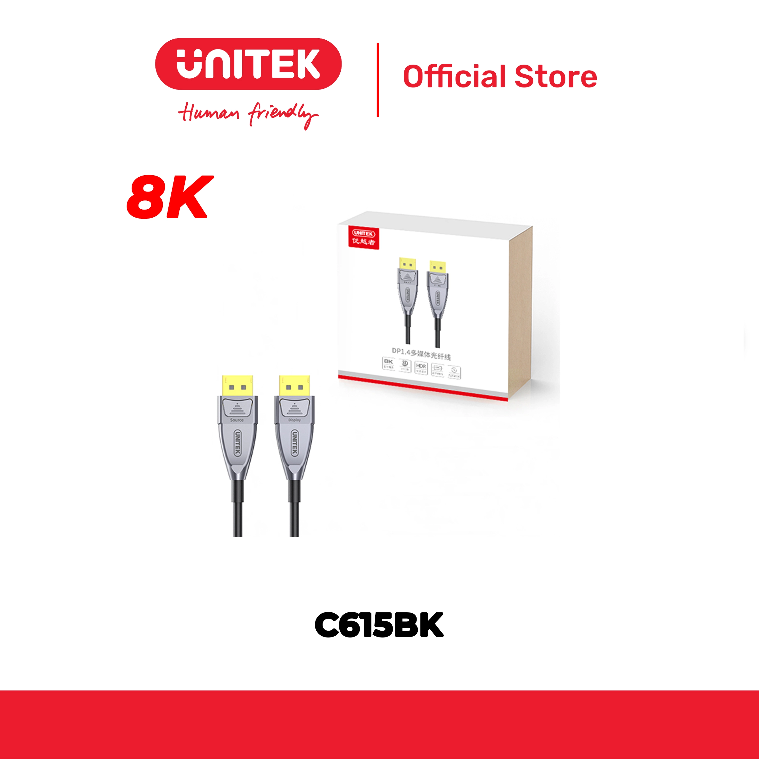 Cáp quang DP1.4 8K@60Hz dài đến 30M UNITEK C615BK