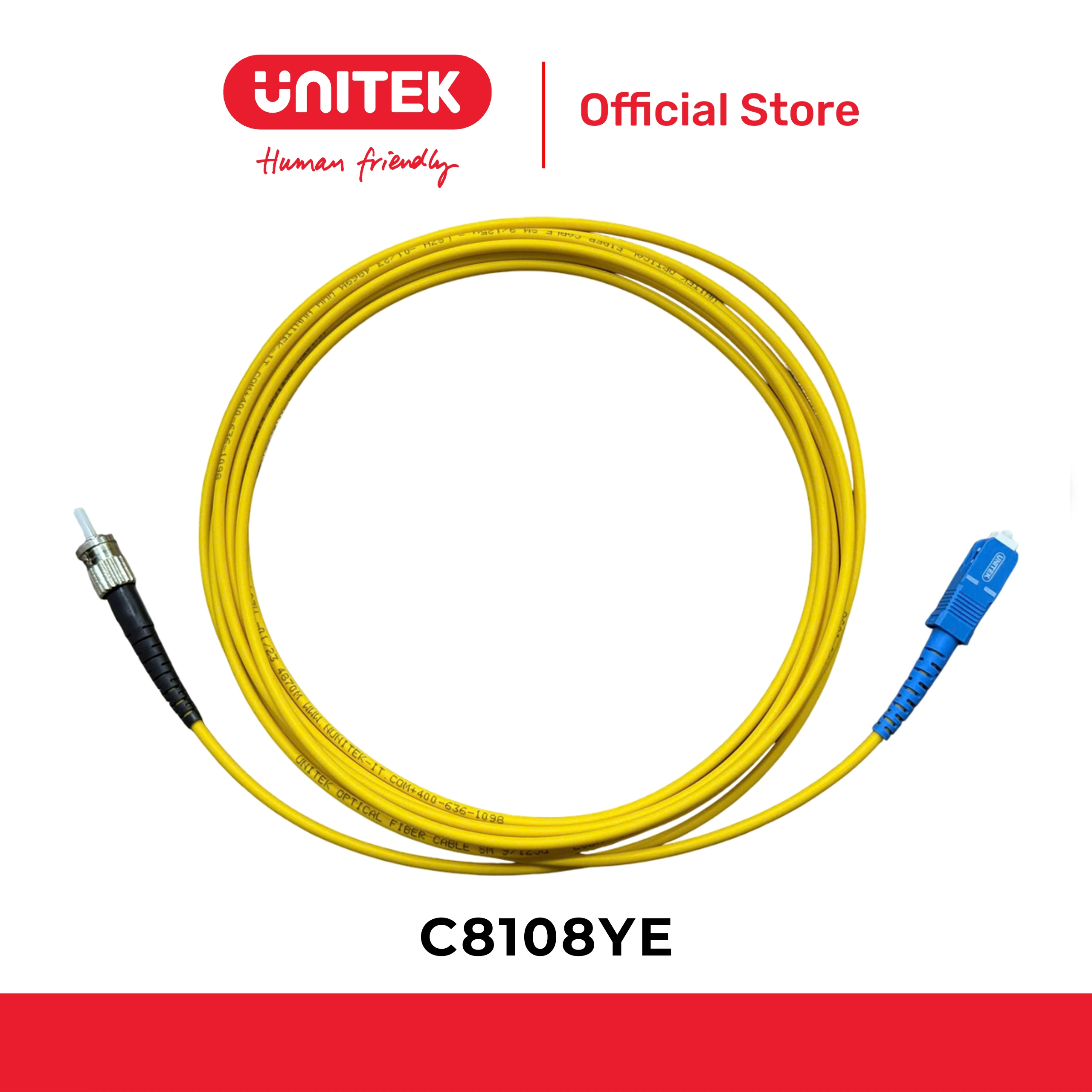Cáp SC/UPC->ST/UPC 3m UNITEK C8108YE-3M
