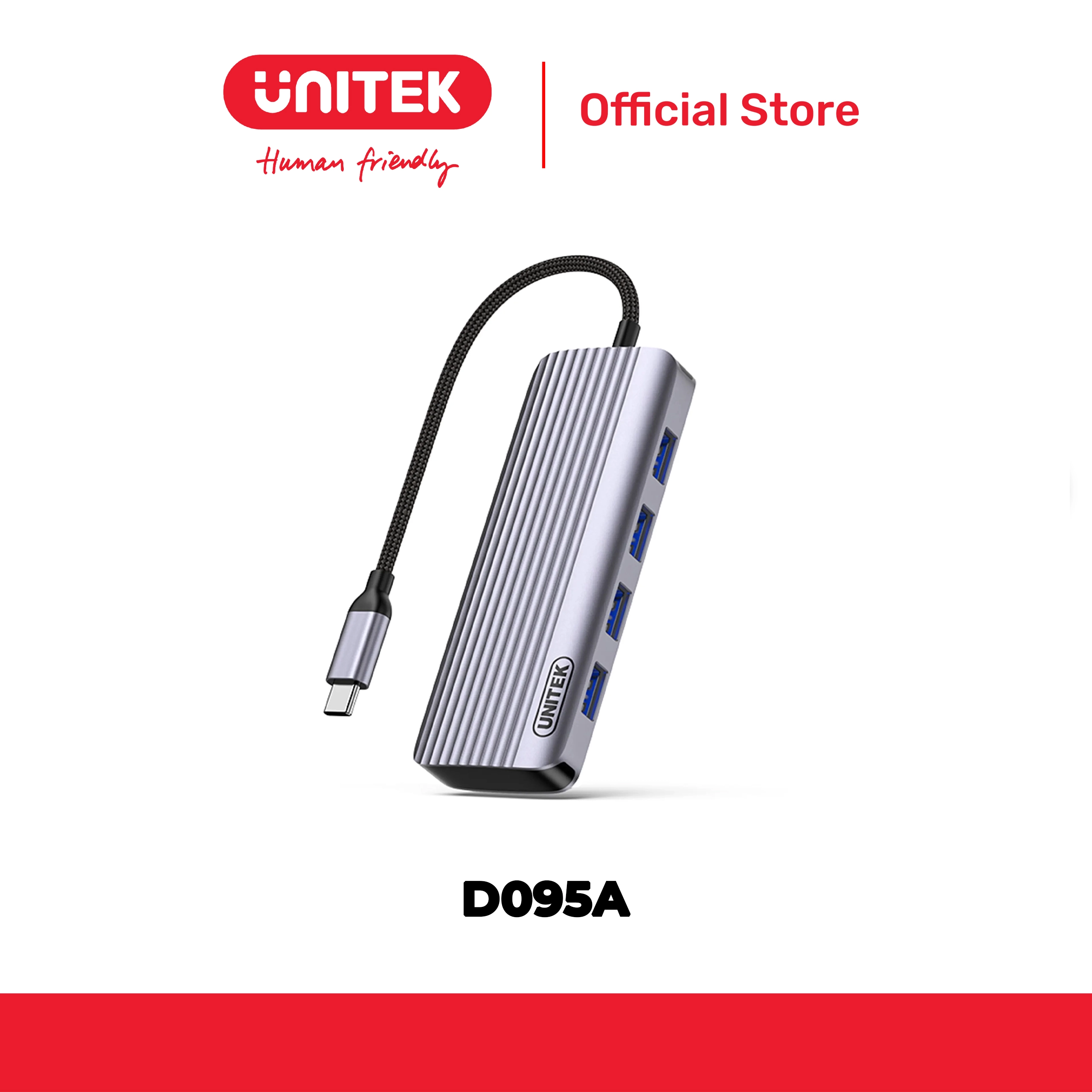 Bộ chuyển đổi 6 cổng Type-C ->USB3.0 + HDMI 4K@30Hz + PD100W UNITEK D095A