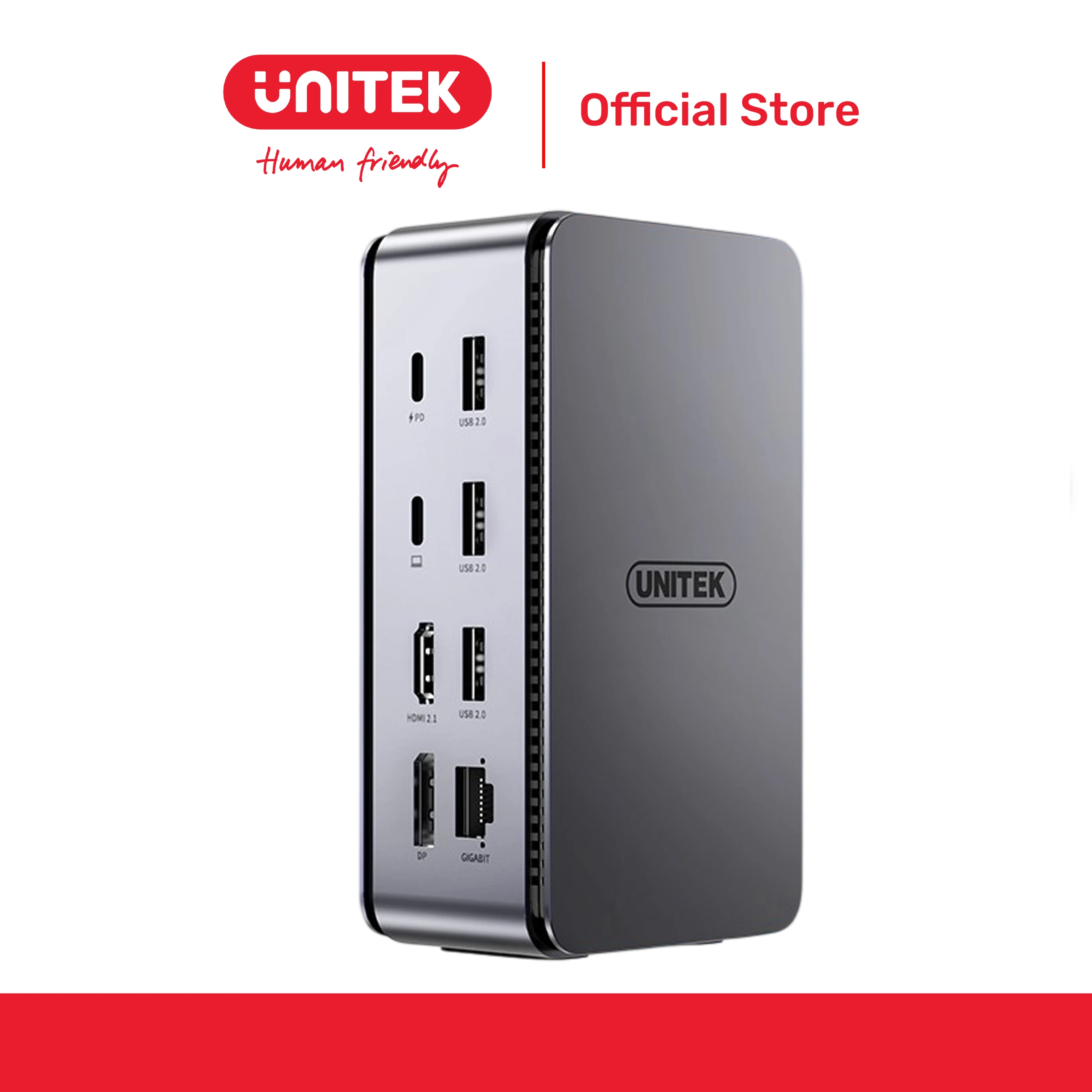 Bộ chuyển đổi 14 cổng Type-C -> USB 3.0 + HDMI  8K@30Hz + PD + AUDIO + LAN + SD/TF + PD100W UNITEK D096A