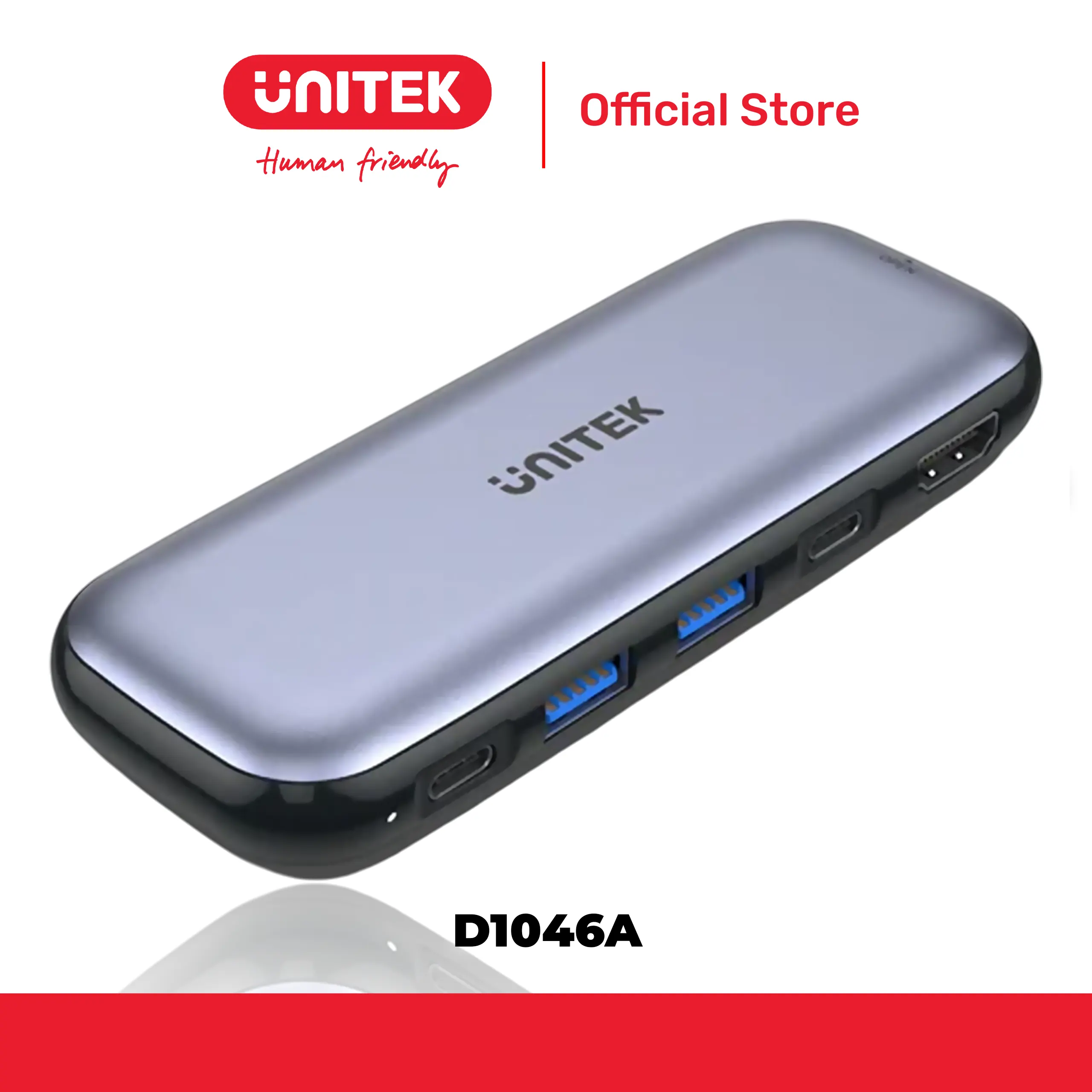 Bộ chuyển đổi 5 cổng Type-C -> USB 3.0 + HDMI 4K@60Hz + PD 100W kèm lưu trữ M.2 SSD UNITEK D1046A
