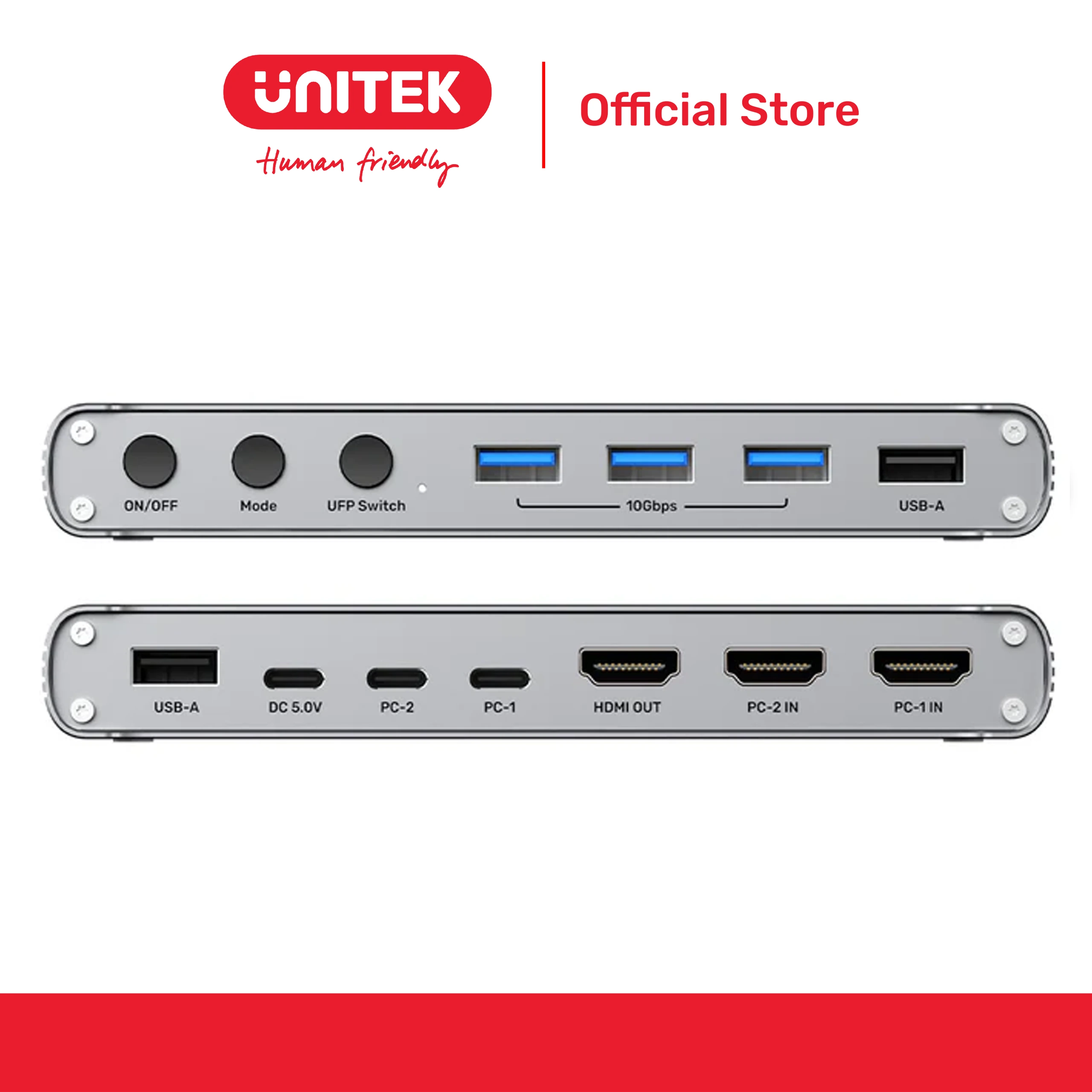 Bộ chuyển đổi KVM USB-C 10Gbps 4K@30Hz UNITEK D1118AGY01-EU