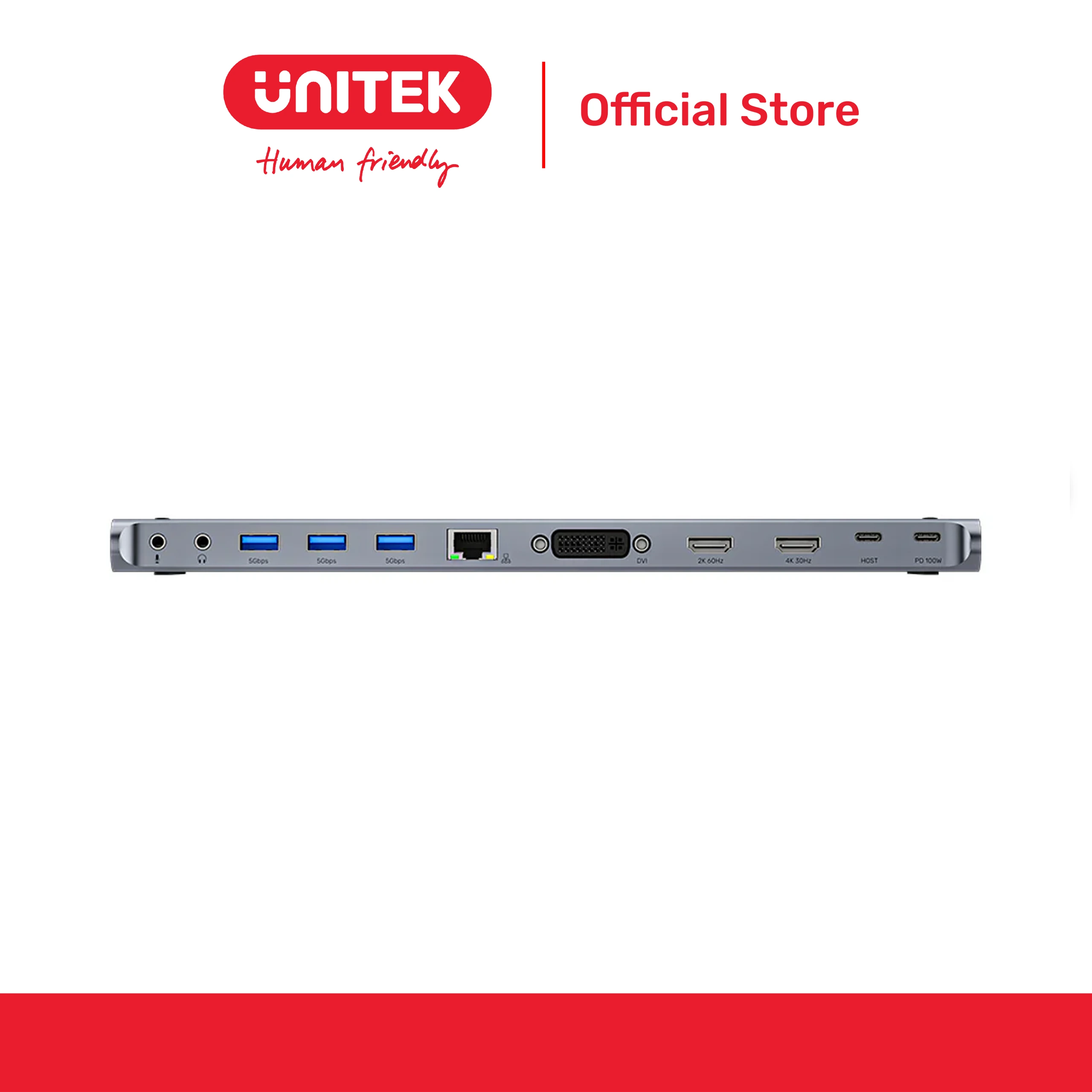 Hub chia 11 cổng USB-C DisplayLink 4K UNITEK D1147AGY01