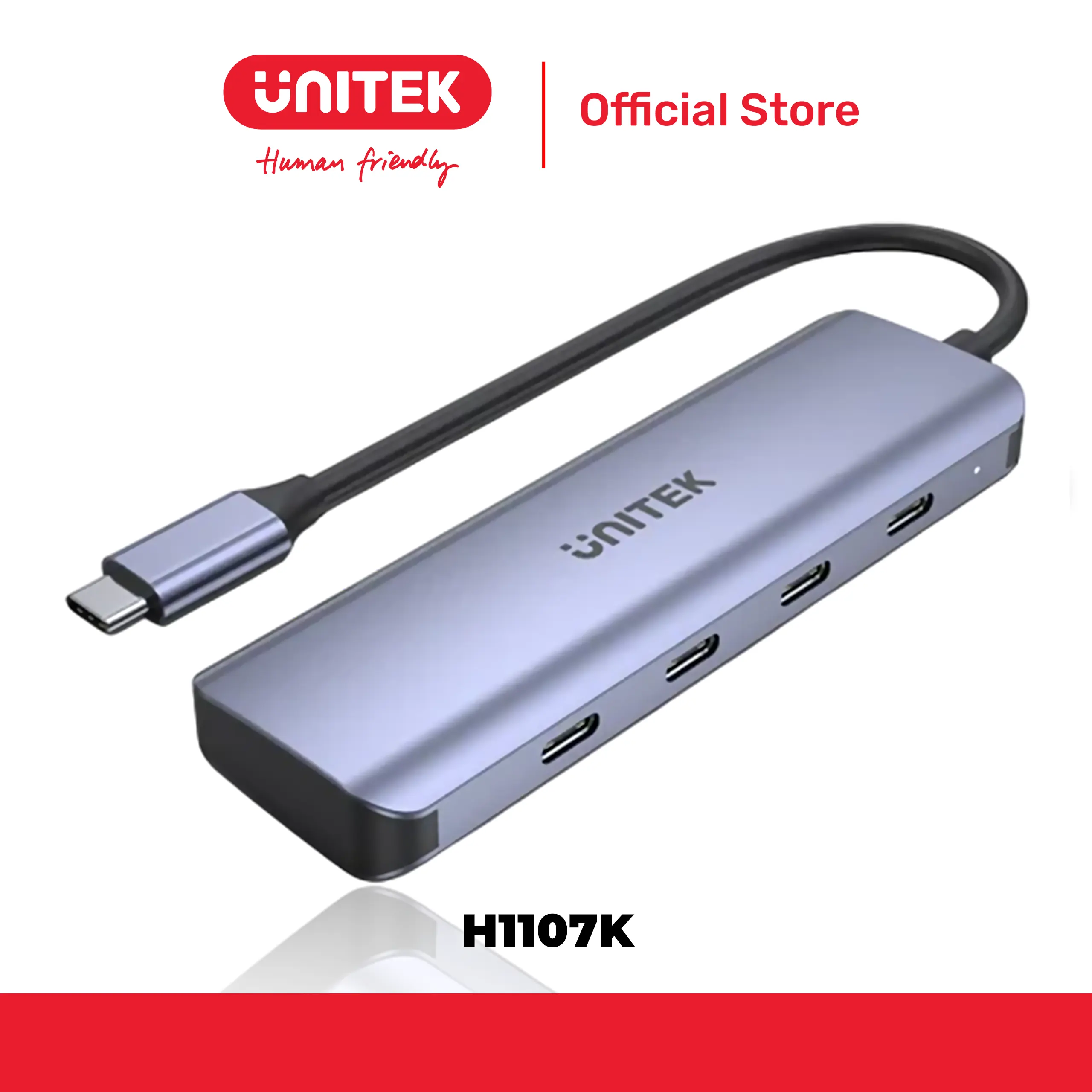 Hub chia 4 cổng Type-C UNITEK H1107K