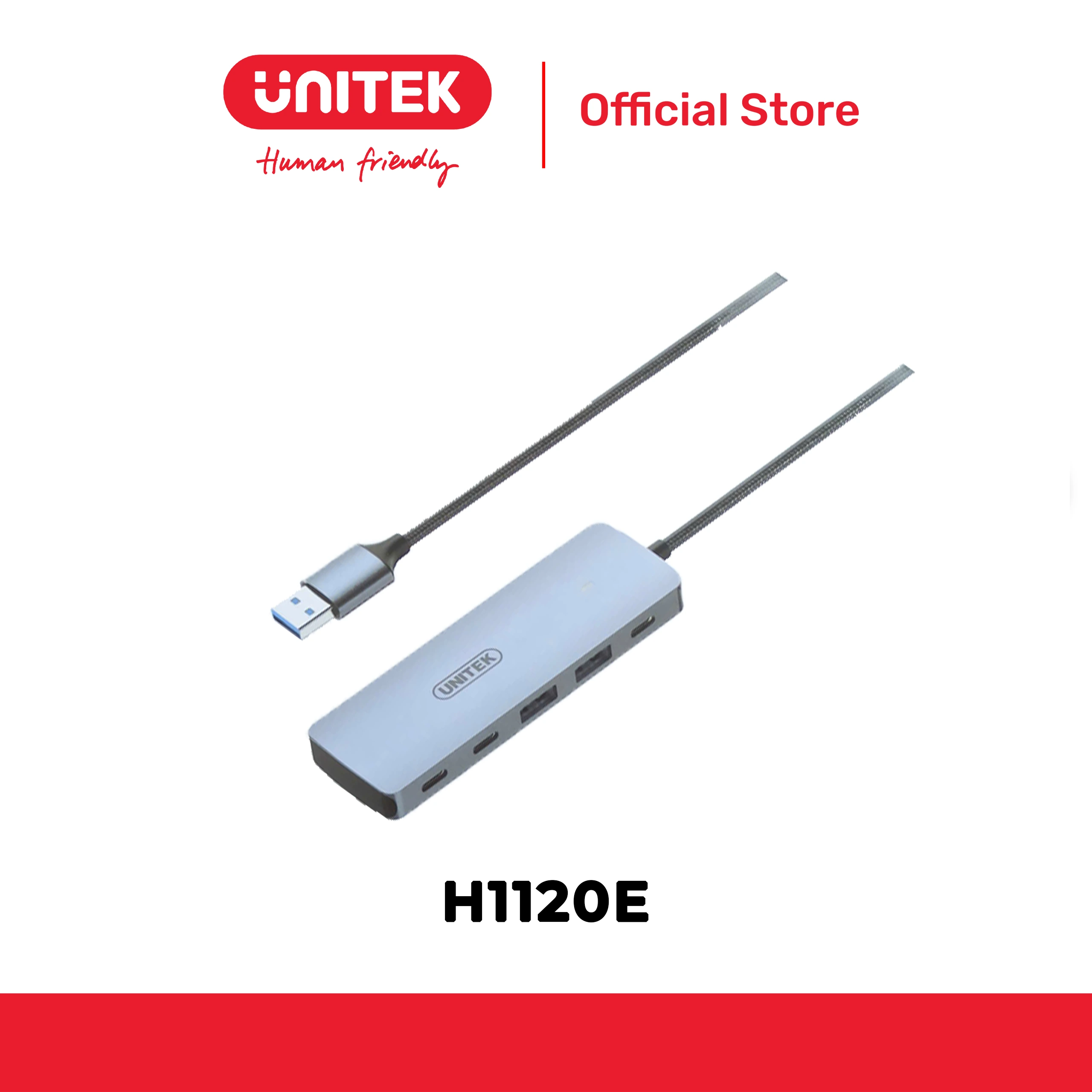 Cáp chuyển đổi 4 cổng USB3.2 -> 2 USB3.2 + 2 Type-C 10Gbps UNITEK H1120E