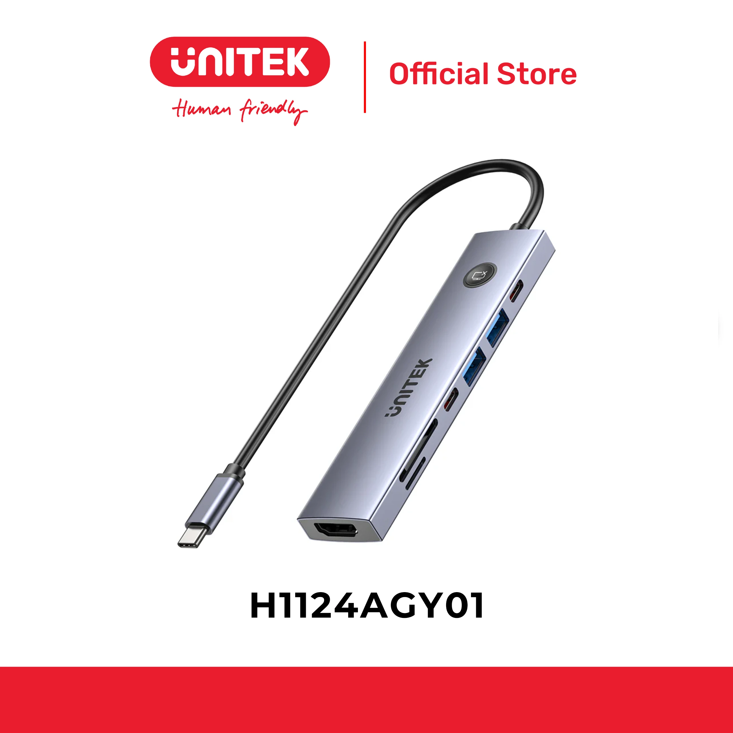 Hub Type-C 7 trong 1 tốc độ 5Gbps UNITEK H1124AGY01