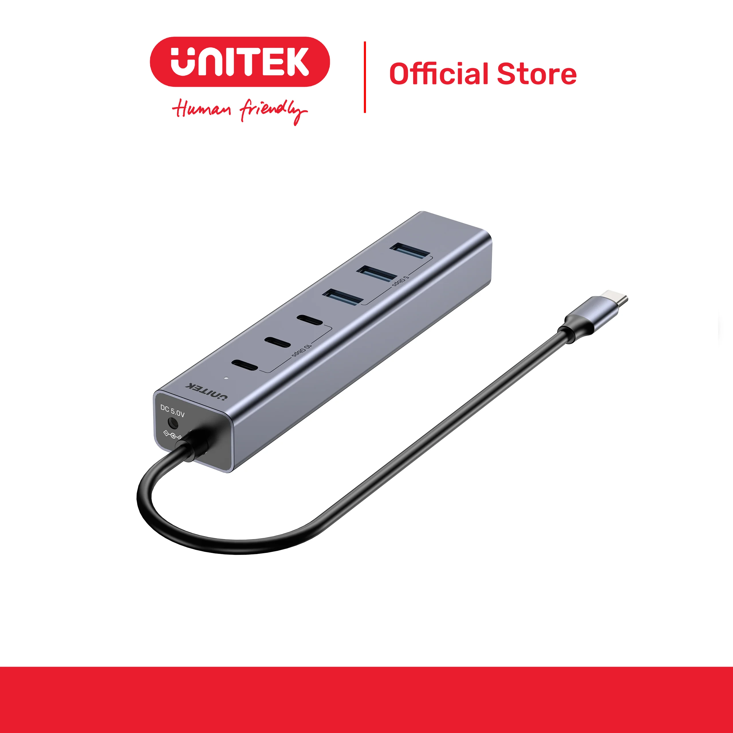 Hub Type-C -> 4 USB 3.0 5Gbps + 3 Type-C 10Gbps 10W UNITEK H1335AGY01-US