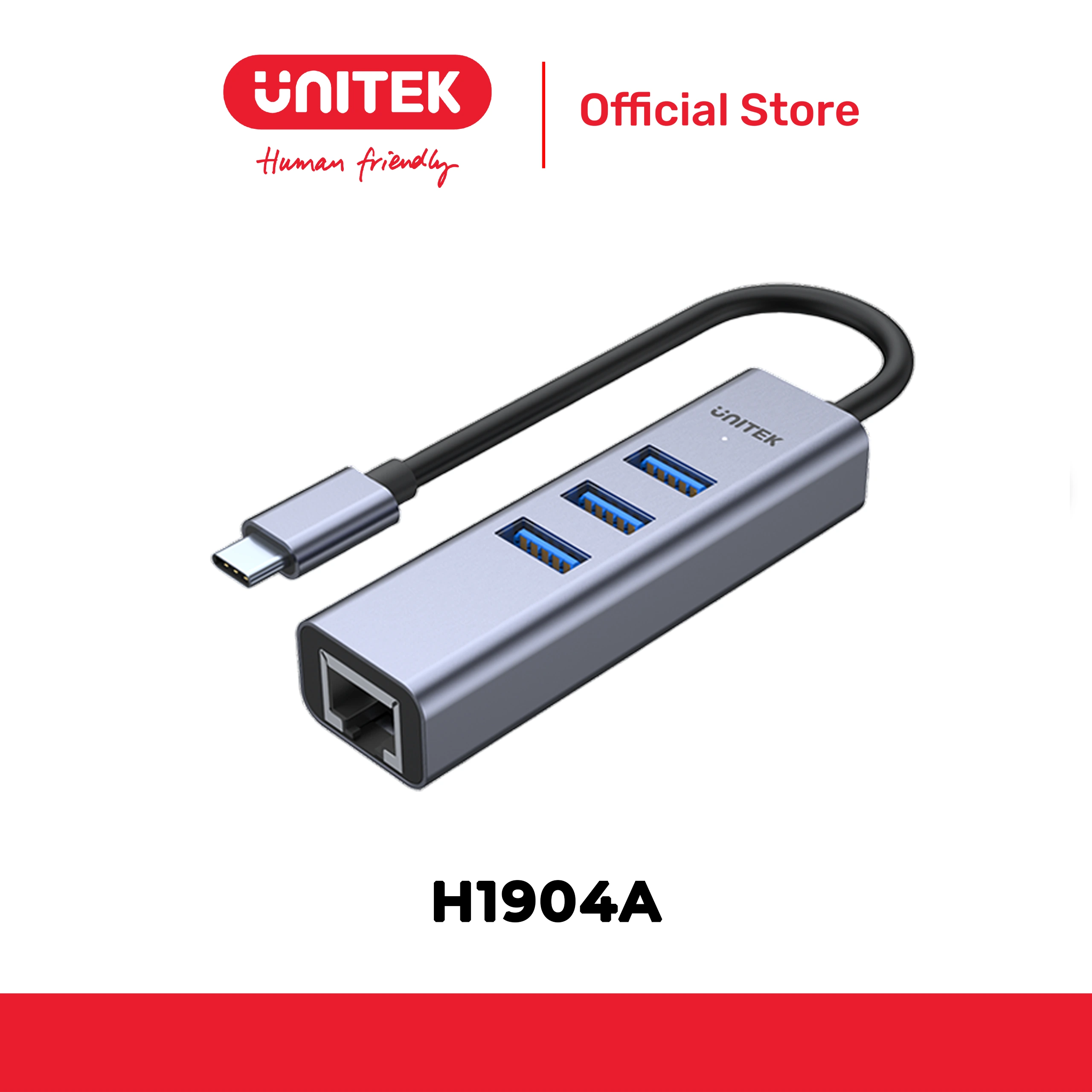 Hub Type-C -> USB 3.0 + LAN UNITEK H1904A