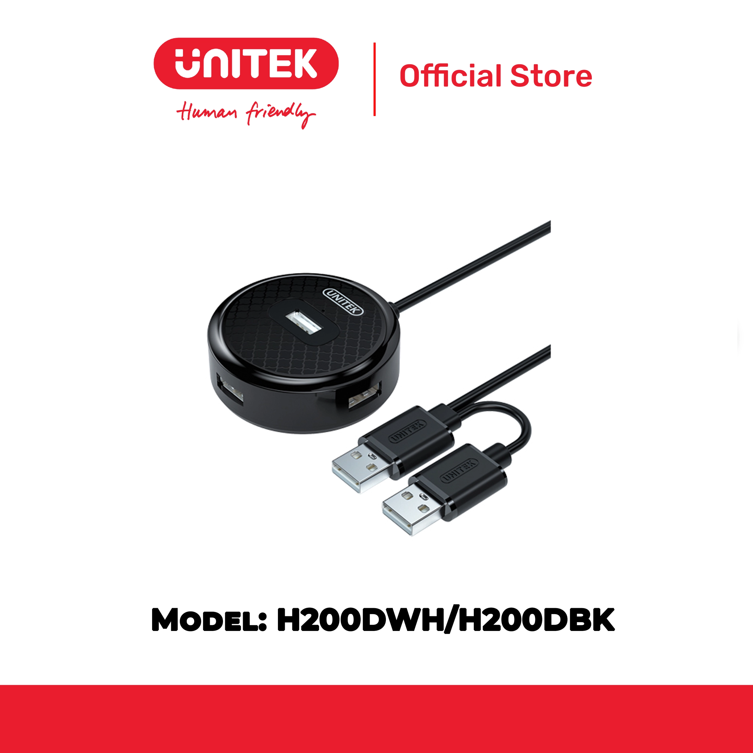 Hub chia 4 cổng USB 2.0 đen/trắng UNITEK H200DBK/H200DWH