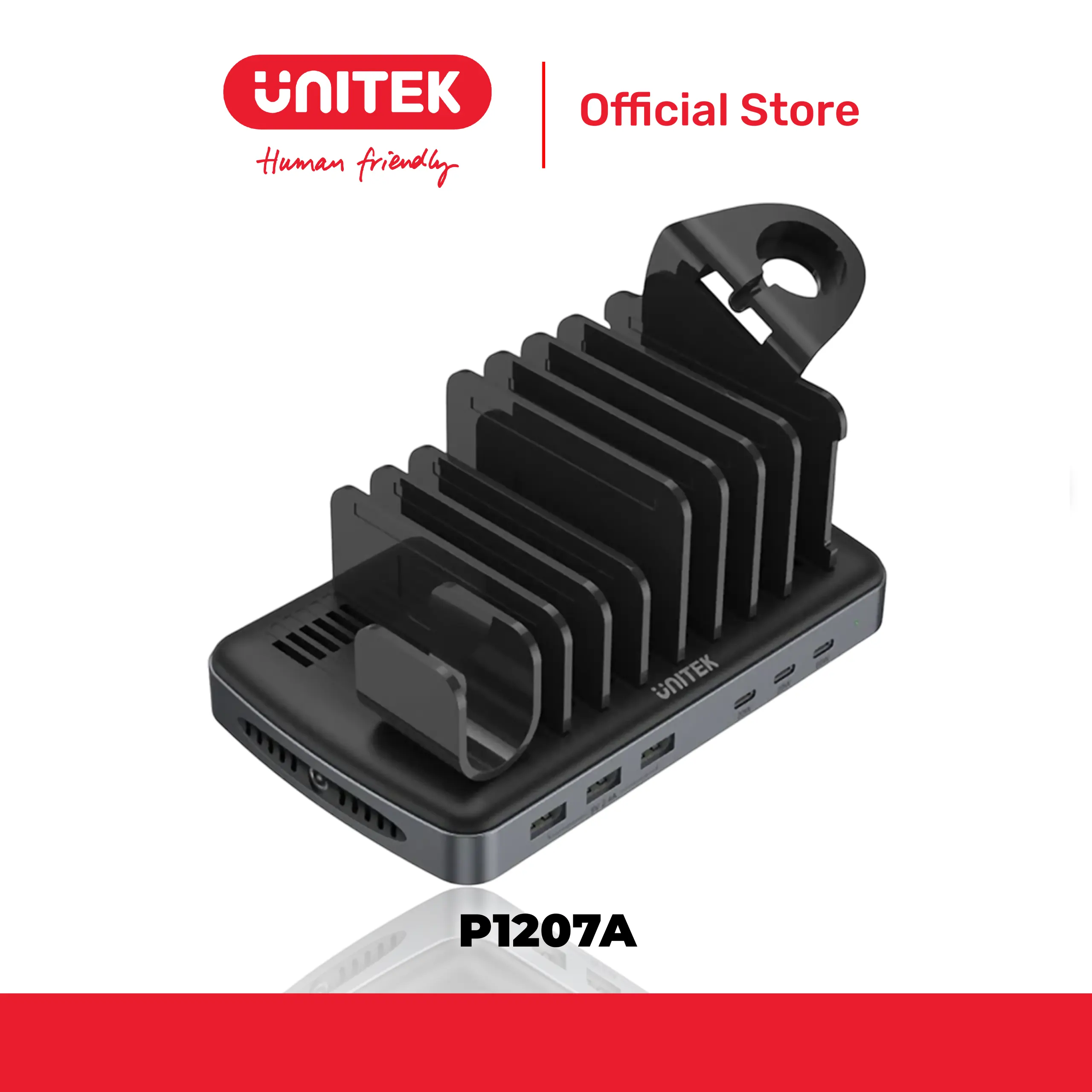 Trạm sạc Smart HP6 6 cổng Type-C + USB-A 120W + PD UNITEK P1207A