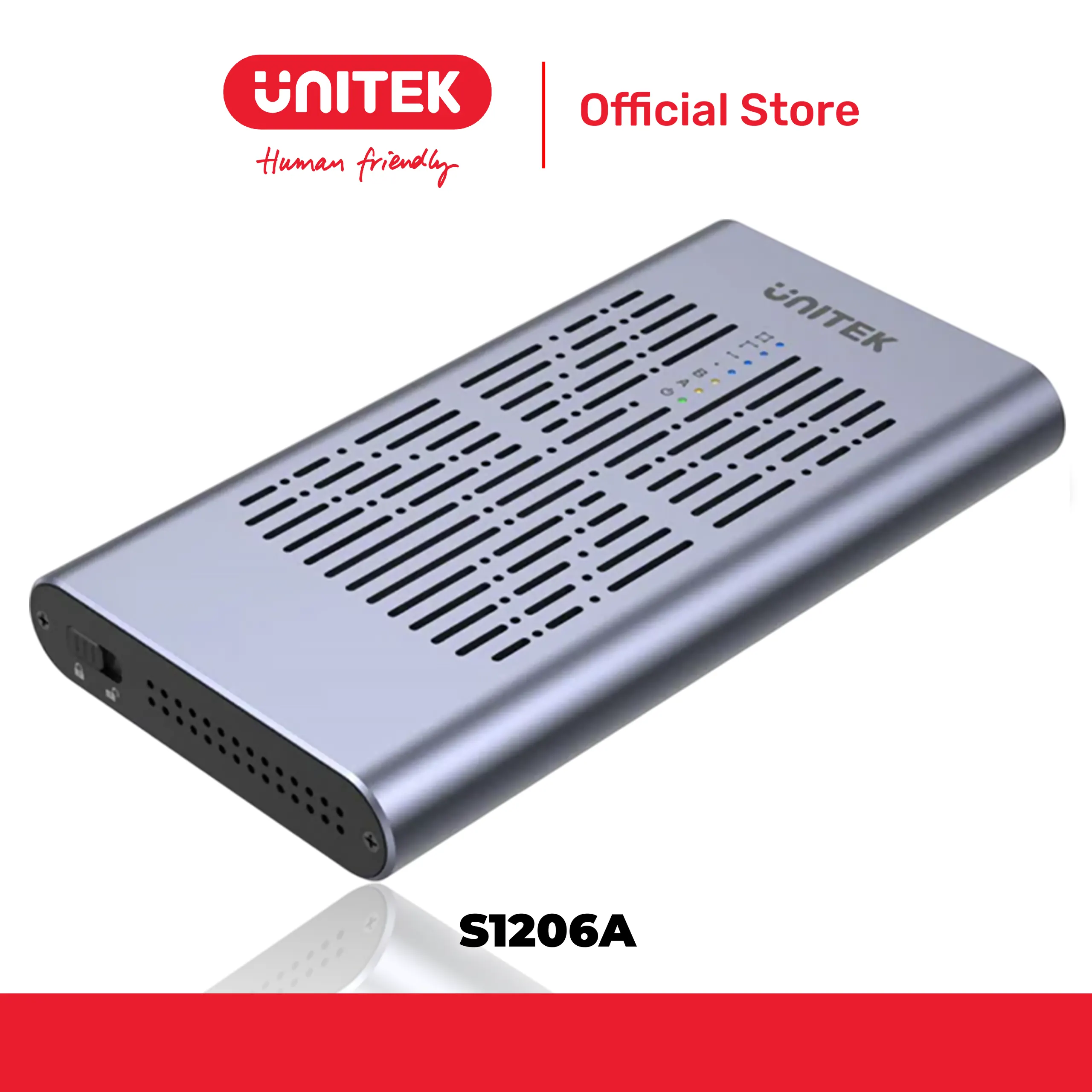 Box đựng ổ cứng SSD SolidForce Type-C -> PCIe/NVMe Gen3x2 M.2 20Gbps Dual Bay UNITEK S1206A