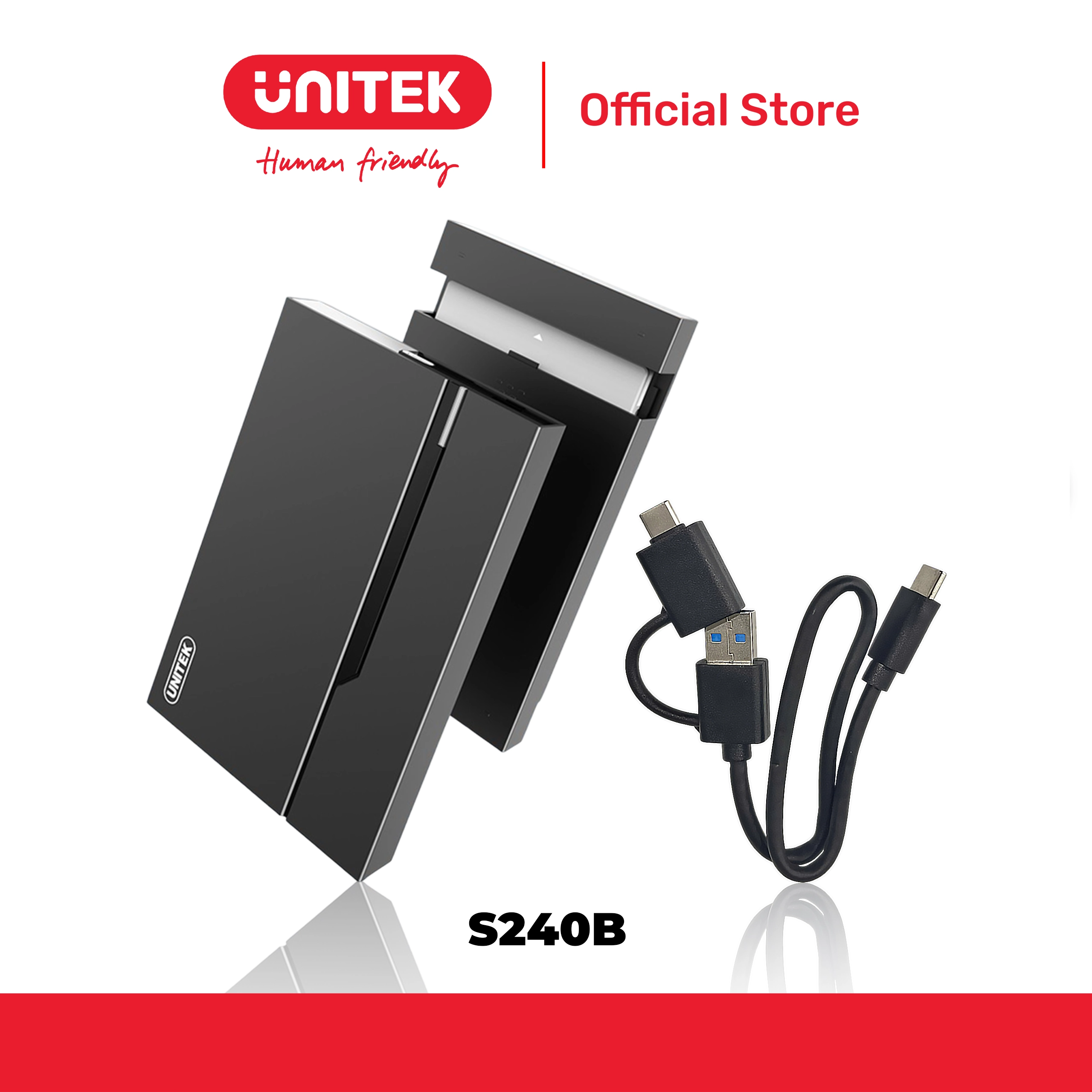 Box ổ cứng SATA 2.5 Type-c -> USB/Type-C 6GB UNITEK S240B