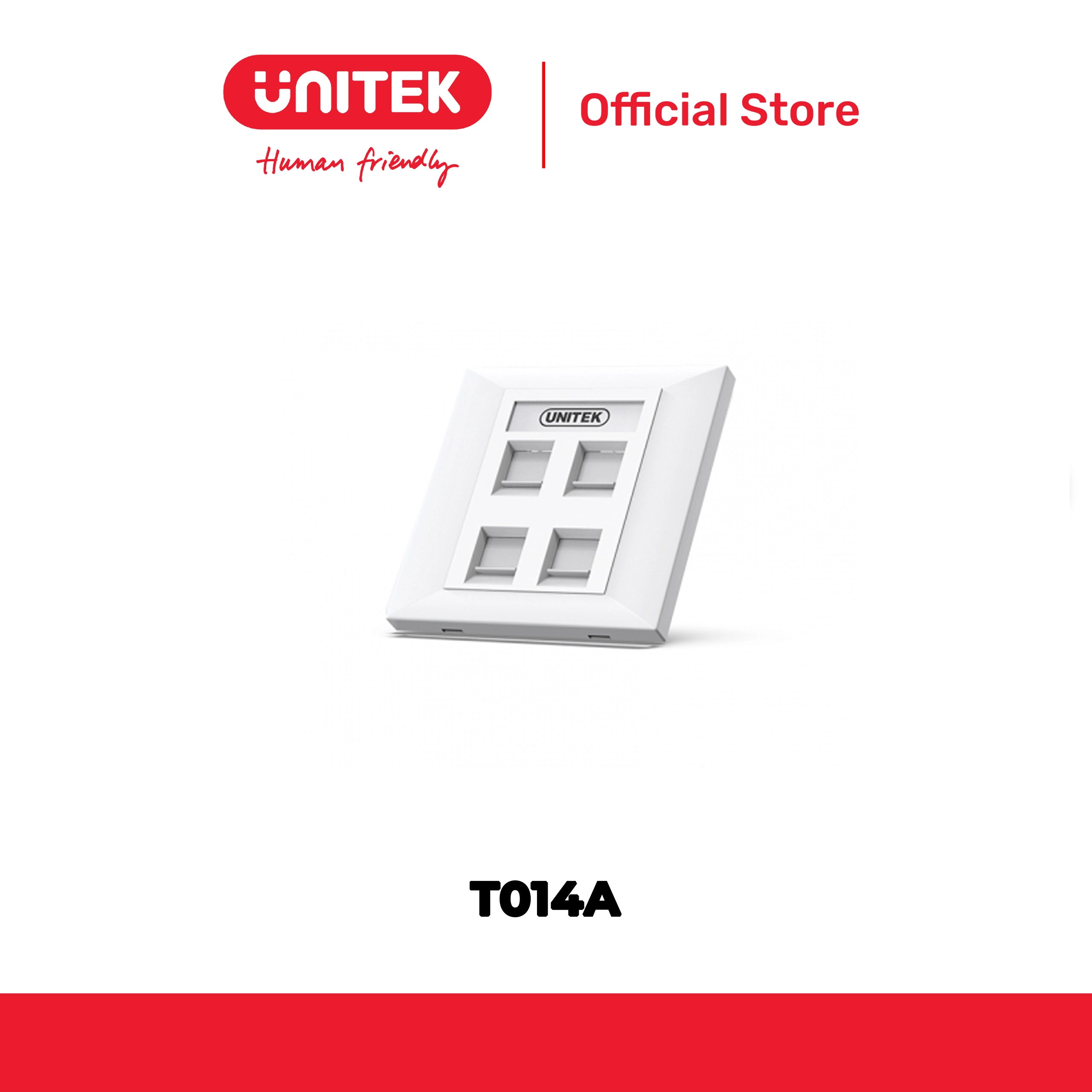 Mặt vuông mạng âm tường 4P UNITEK T014A
