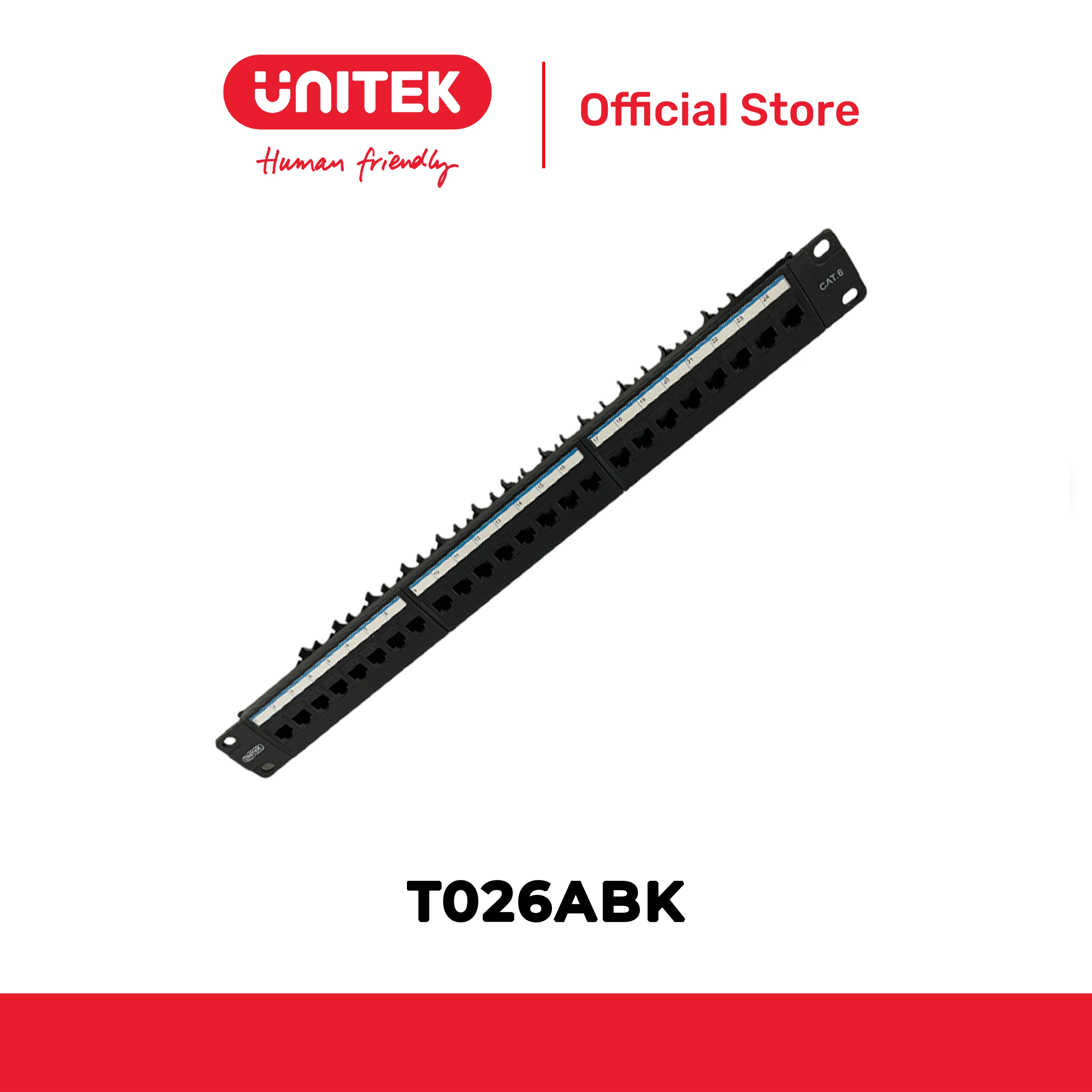 Patch panel 24P CAT6 UNITEK T026ABK