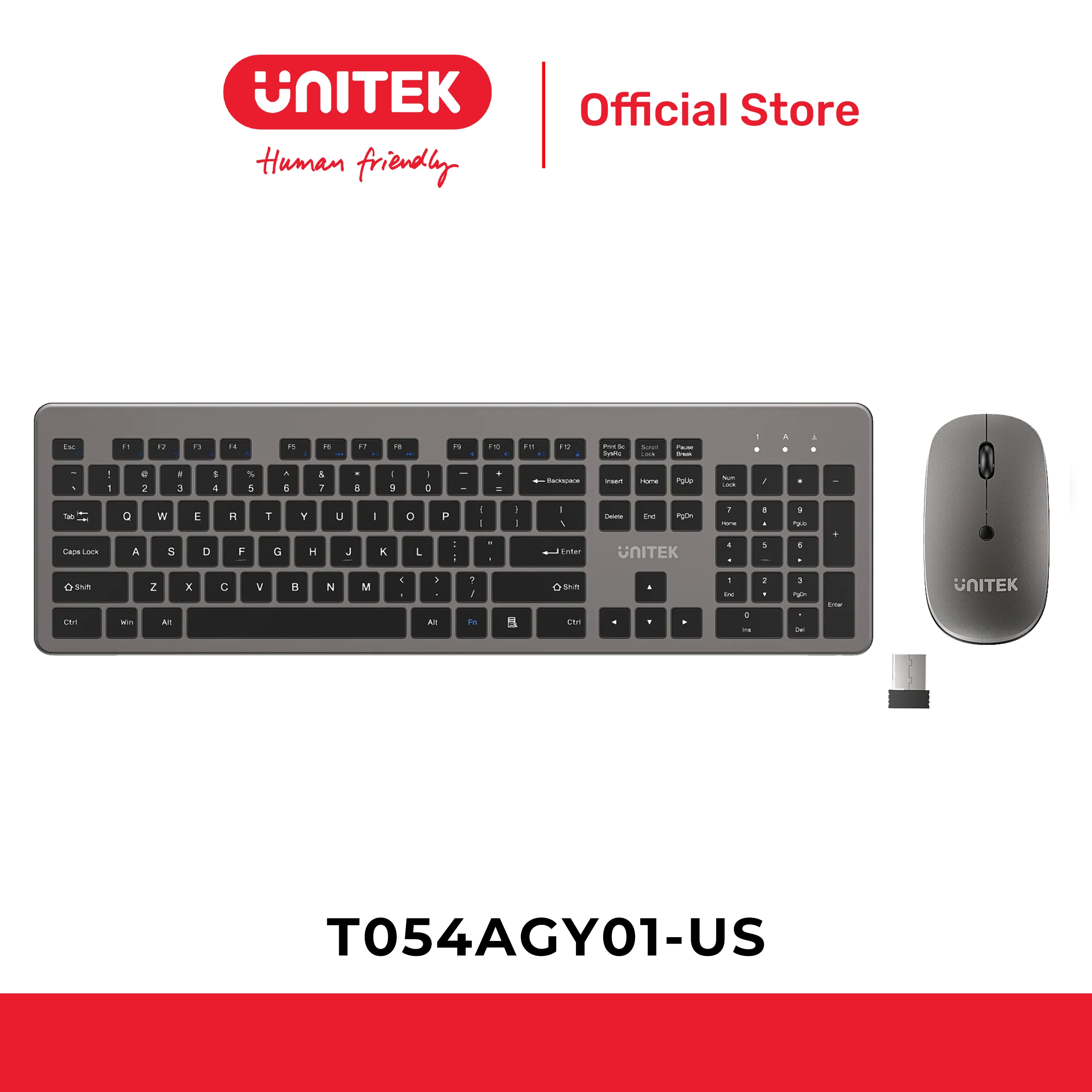 Bộ bàn phím và chuột không dây SlimDuo UNITEK T054AGY01-US