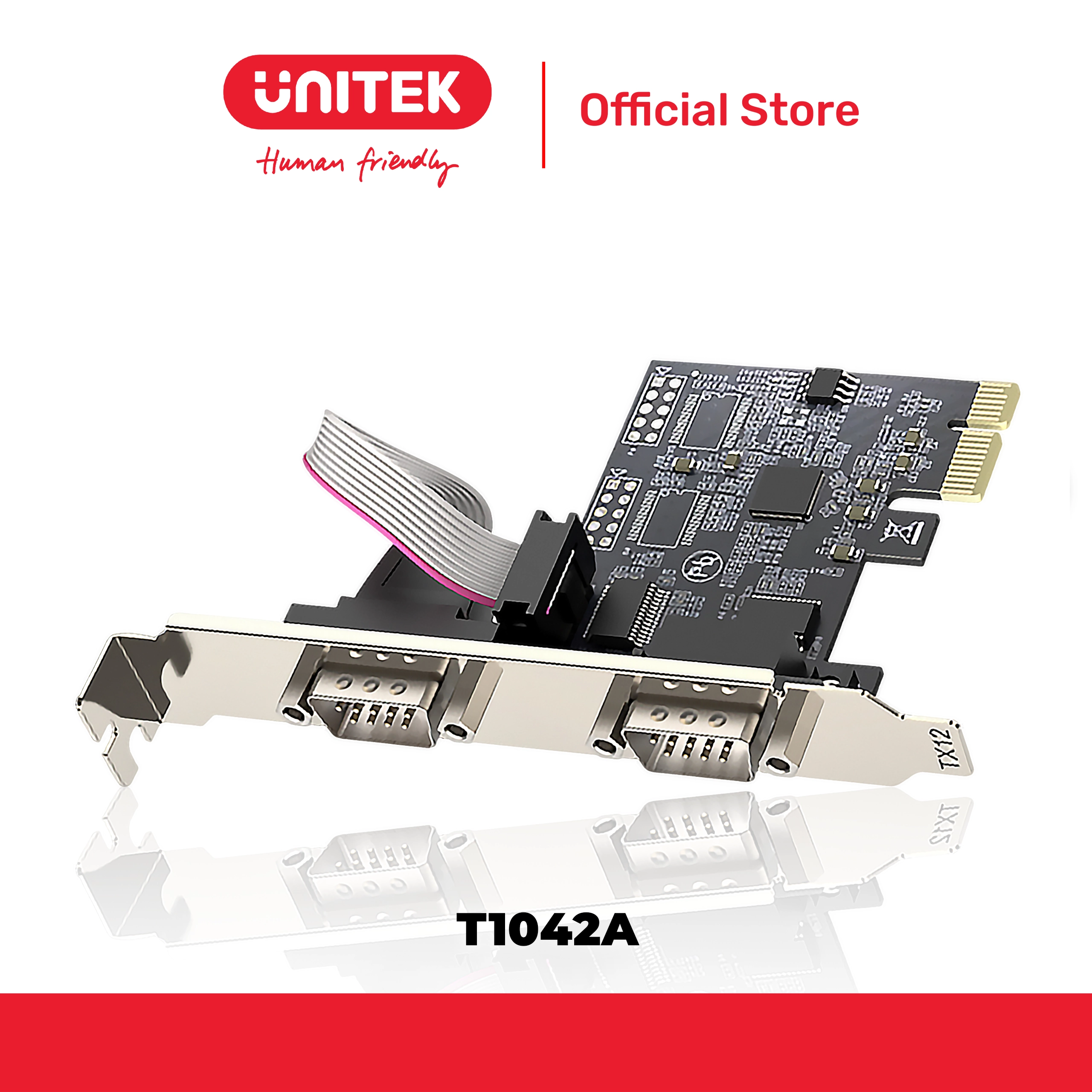 Card PCI-E cổng COM kép UNITEK T1042A