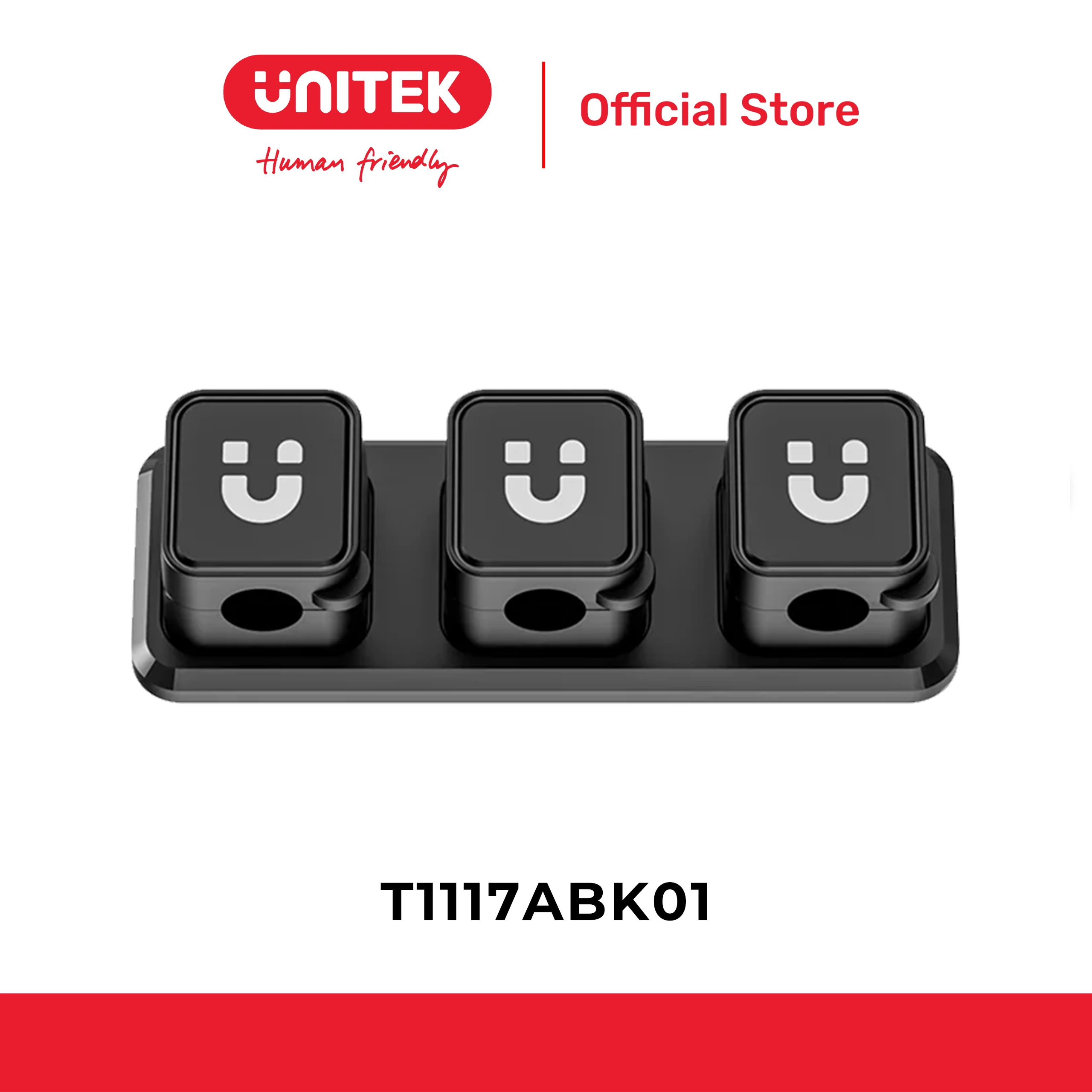 Kẹp cáp từ tính SNAPHOLD kèm đế UNITEK T1117ABK01