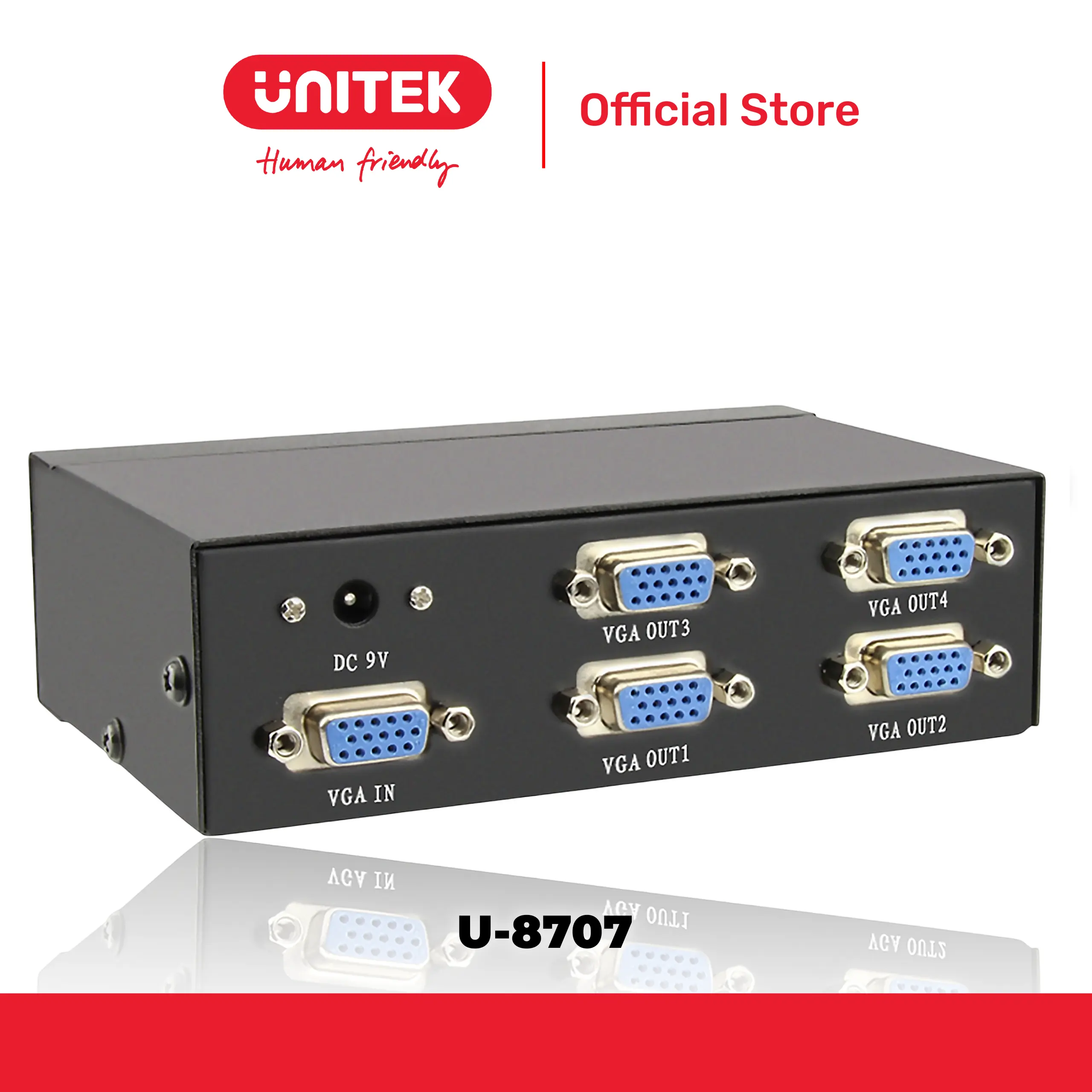 Hub chia 4 cổng VGA 1920x1440@60Hz UNITEK U-8707