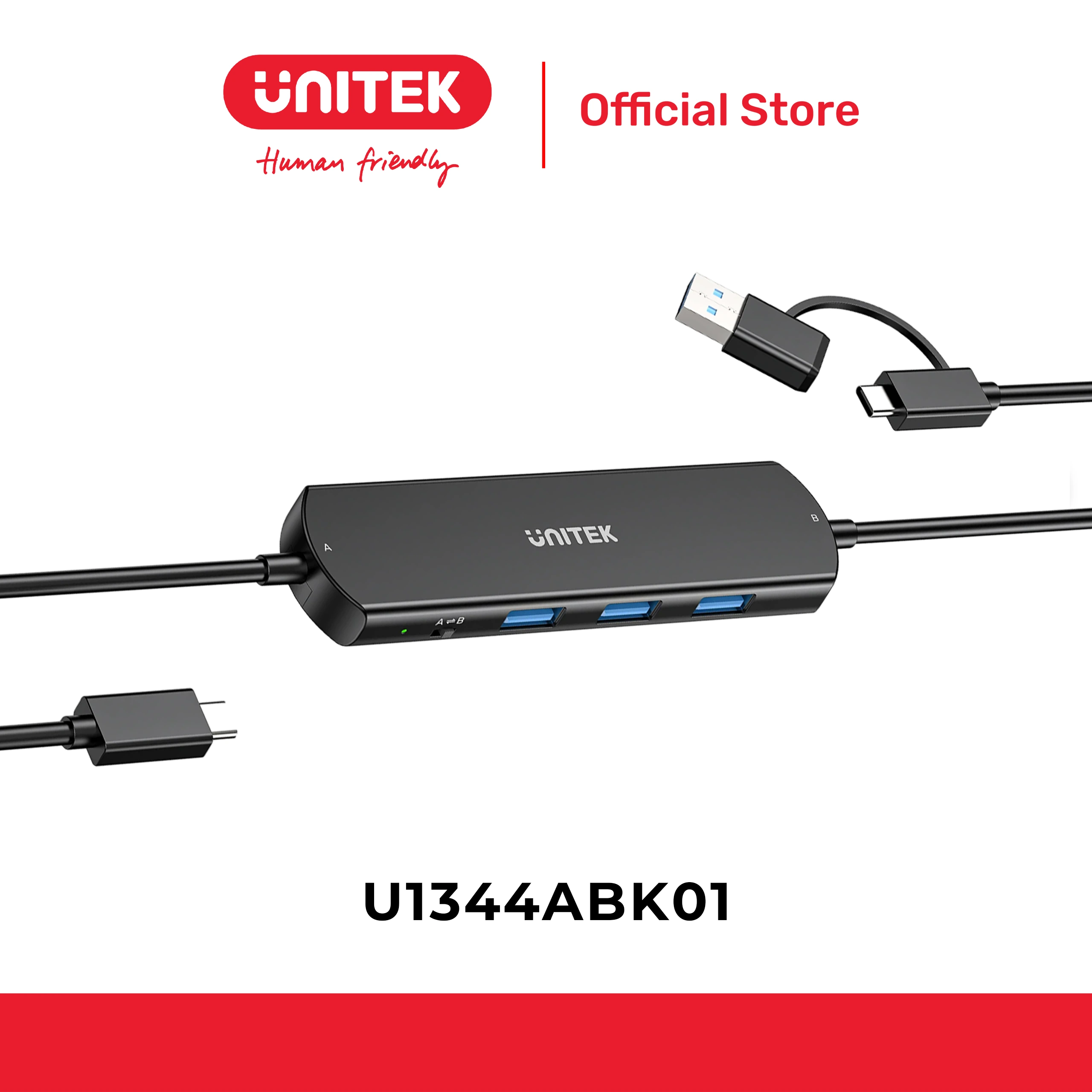 Hub chia USB KVM 10Gbps UNITEK U1344ABK01