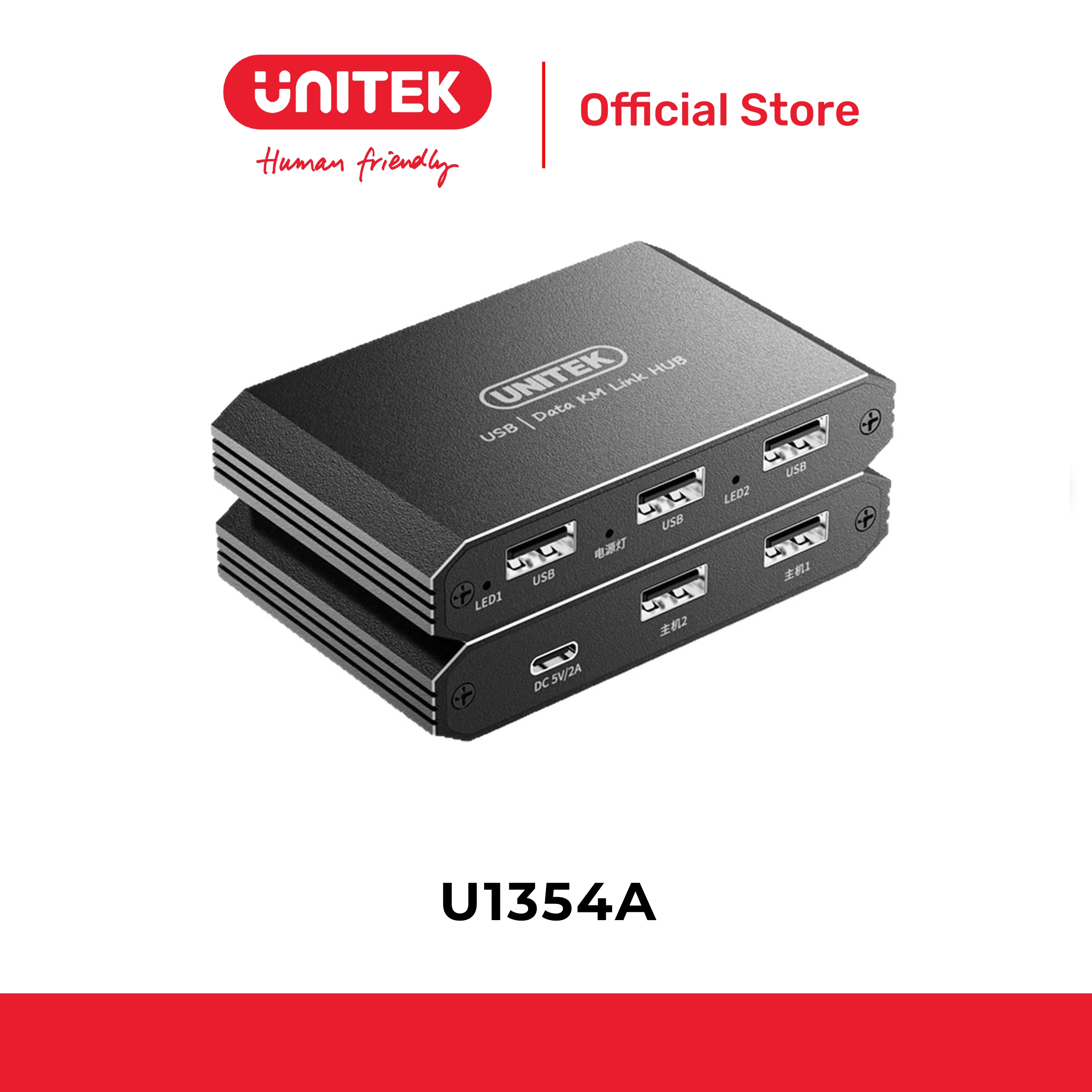 Bộ chuyển dữ liệu USB KM Link tích hợp Hub USB 3 cổng UNITEK U1354A