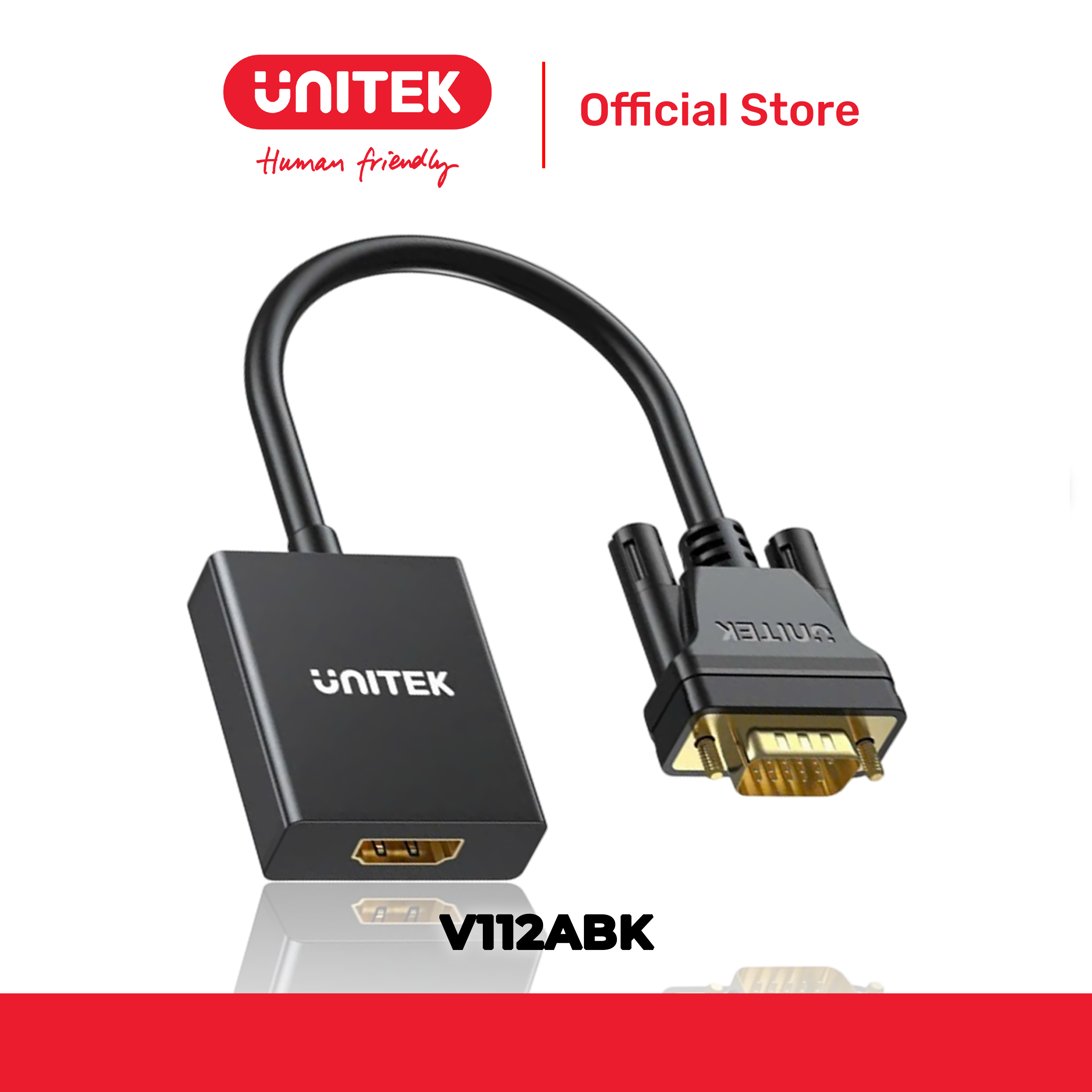 Cáp chuyển đổi VGA -> HDMI 1080p@60Hz UNITEK V112ABK