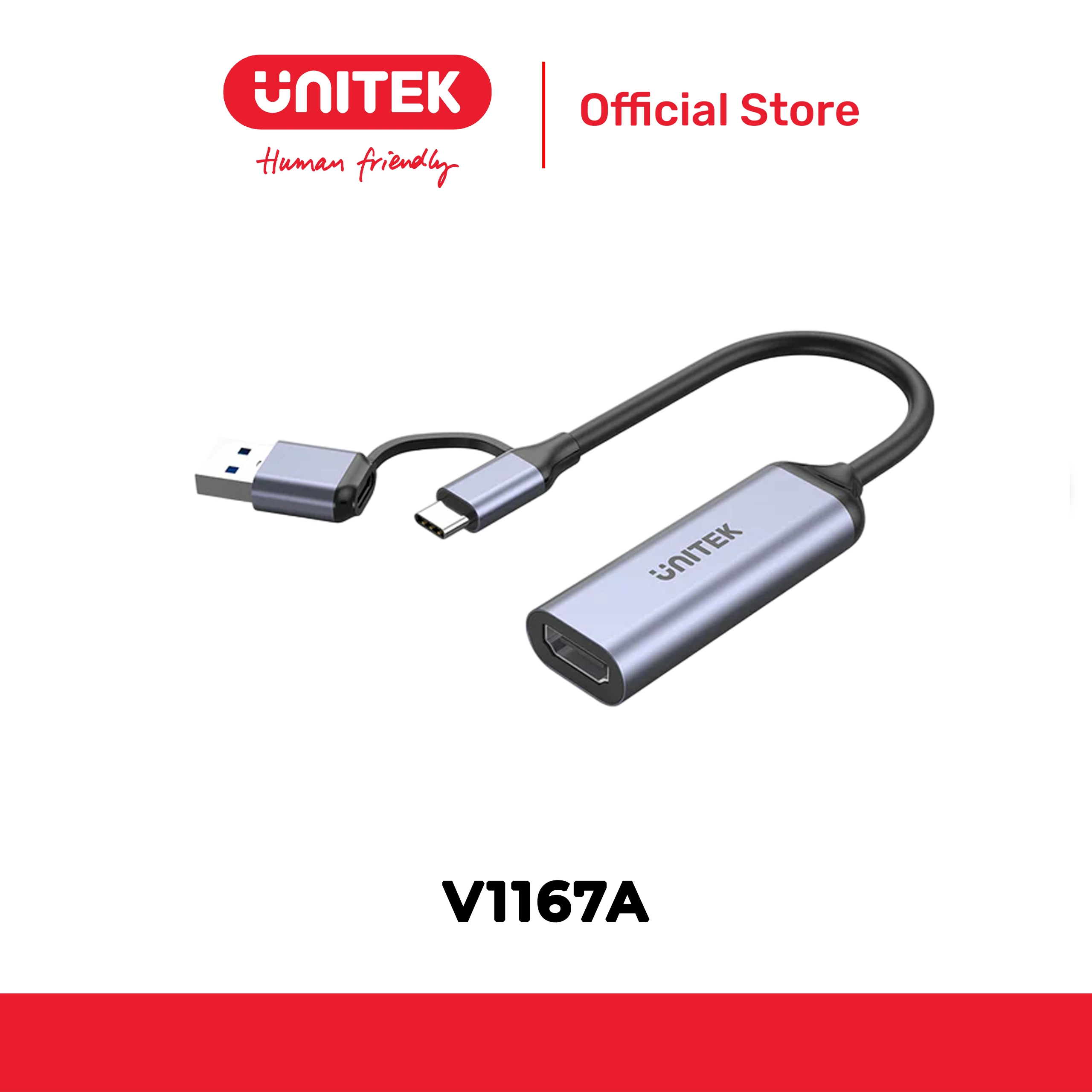 Cáp chuyển đổi Type-C/USB -> HDMI 1080p@30Hz UNITEK V1167A