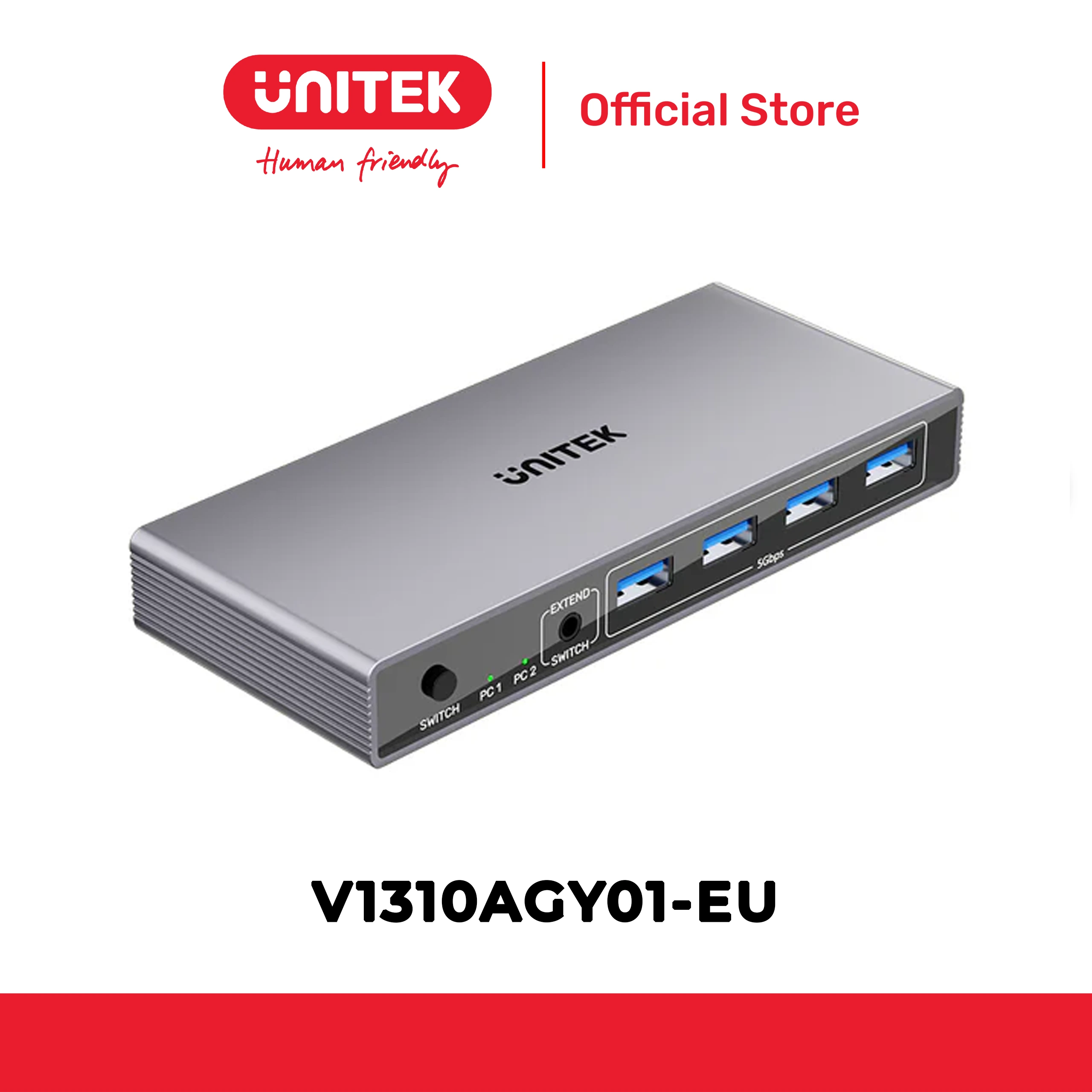 Bộ chuyển mạch 3 cổng KVM DP 5Gbps lên đến 8K@60Hz UNITEK V1310AGY01-EU