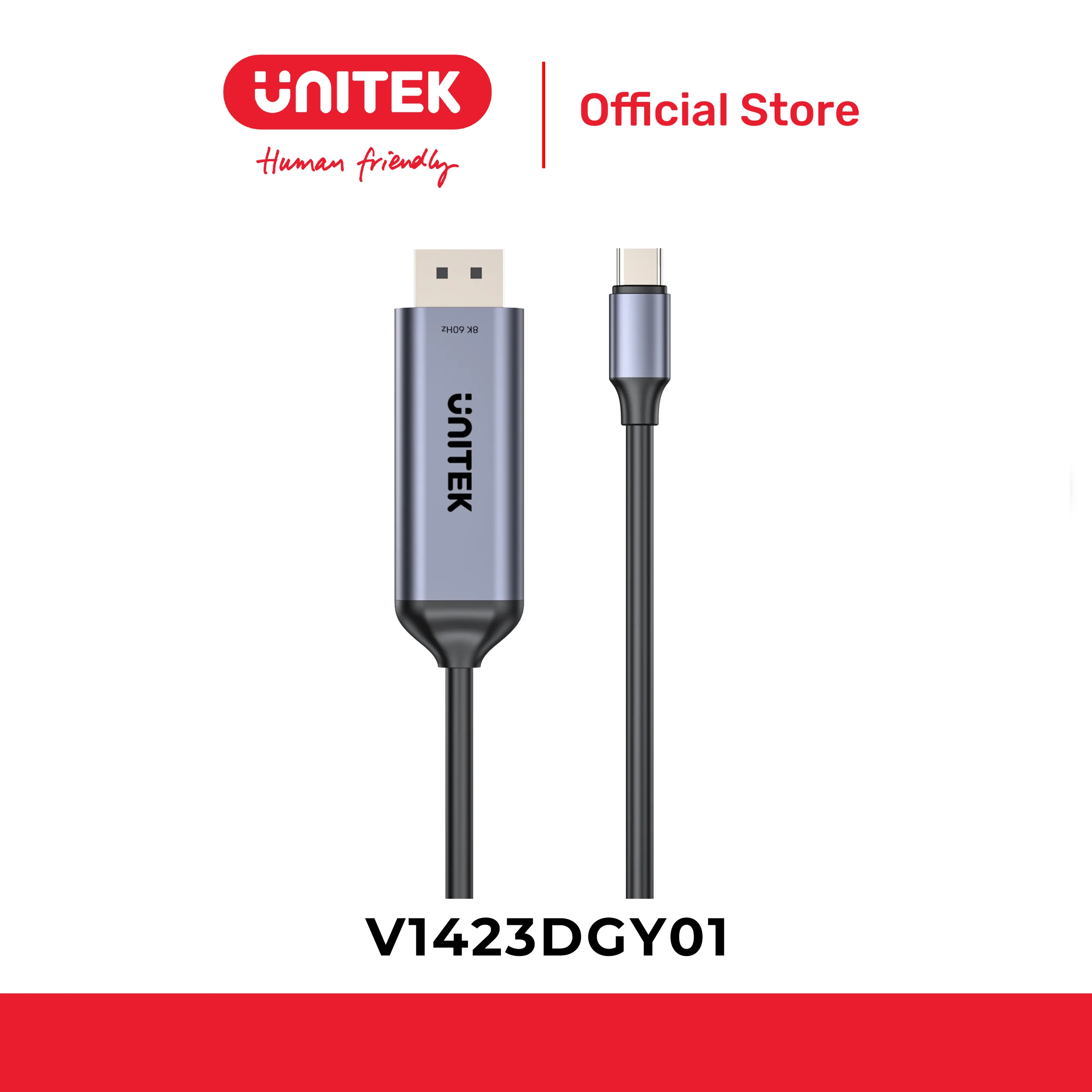 Cáp hai chiều Type-C ->DisplayPort 8K@60Hz UNITEK V1423DGY01