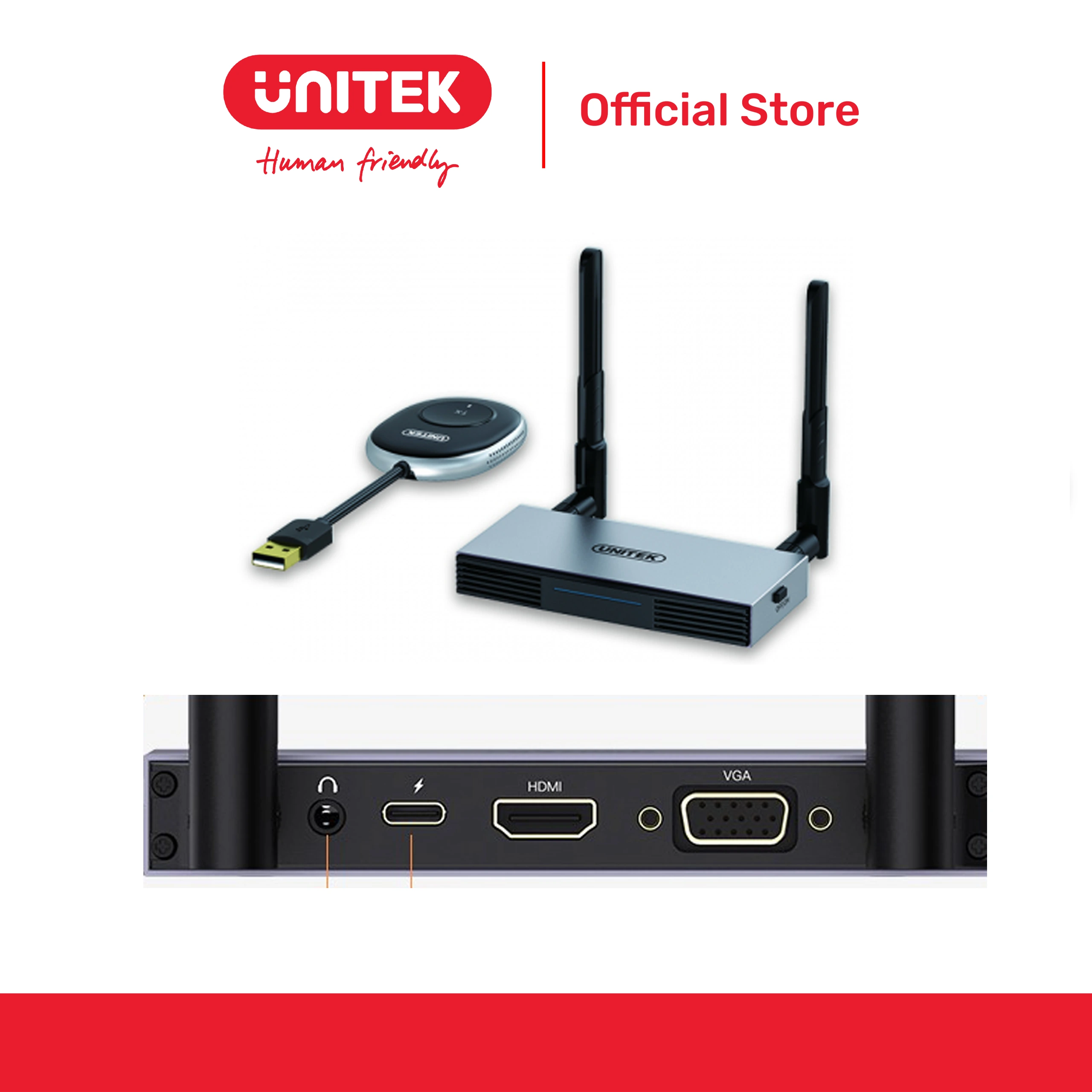 Bộ truyền tín hiệu HDMI 1080p@60Hz không dây qua USB UNITEK V158B
