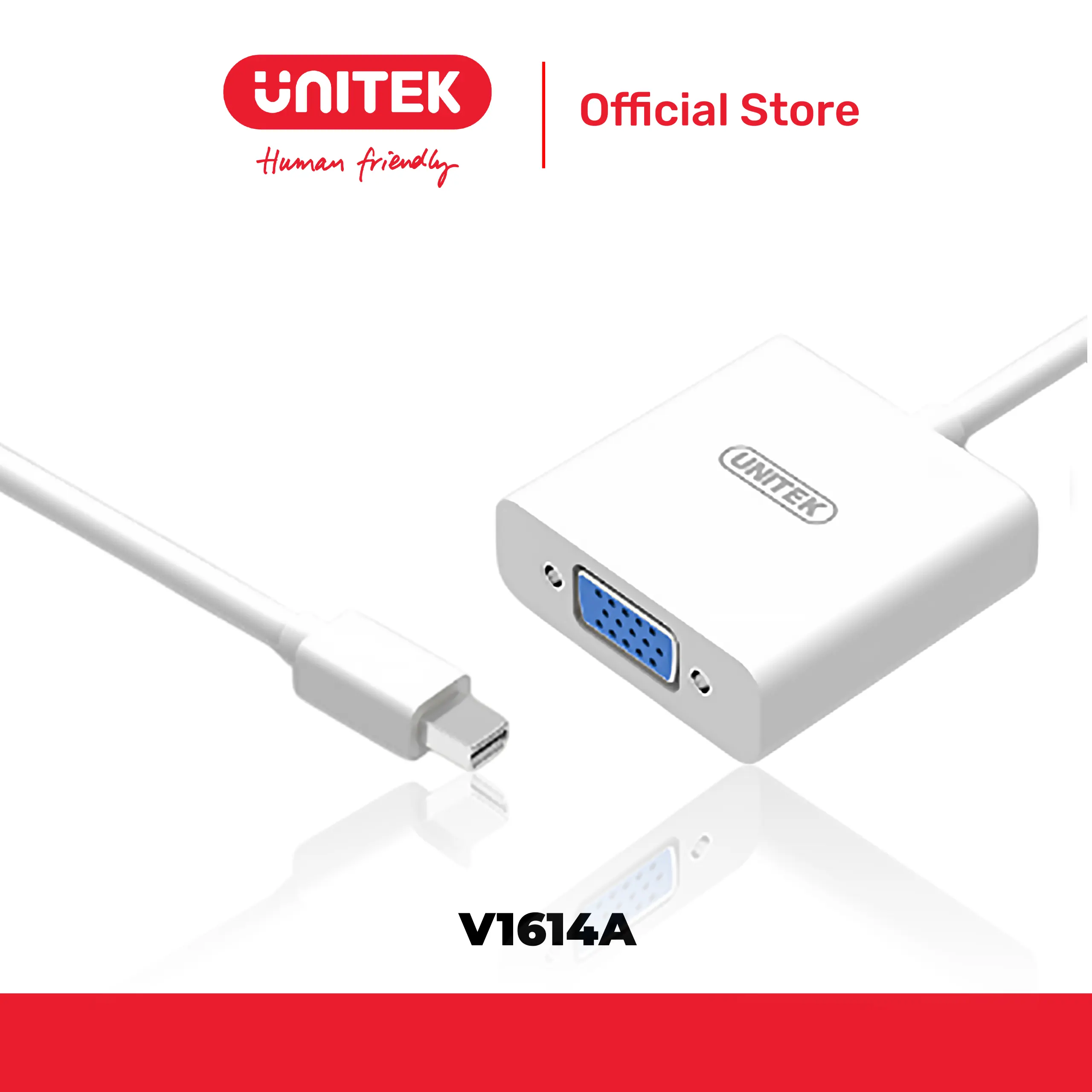 Cáp chuyển đổi Mini DisplayPort (M) -> VGA (F) 1080p@60Hz UNITEK V1614A