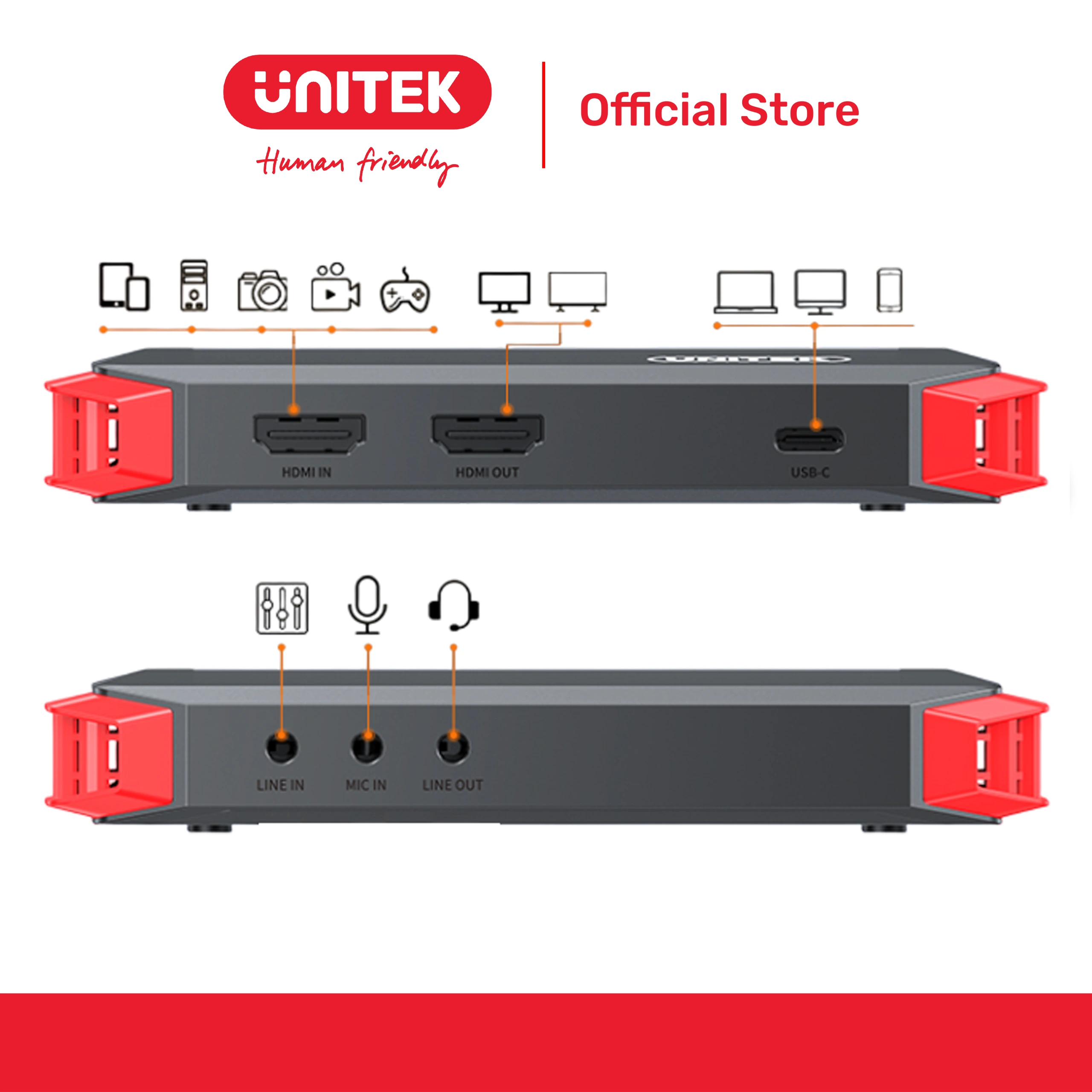 Hub chuyển đổi HDMI2.0 hỗ trợ VideoCapture 4K@30Hz UNITEK V169B