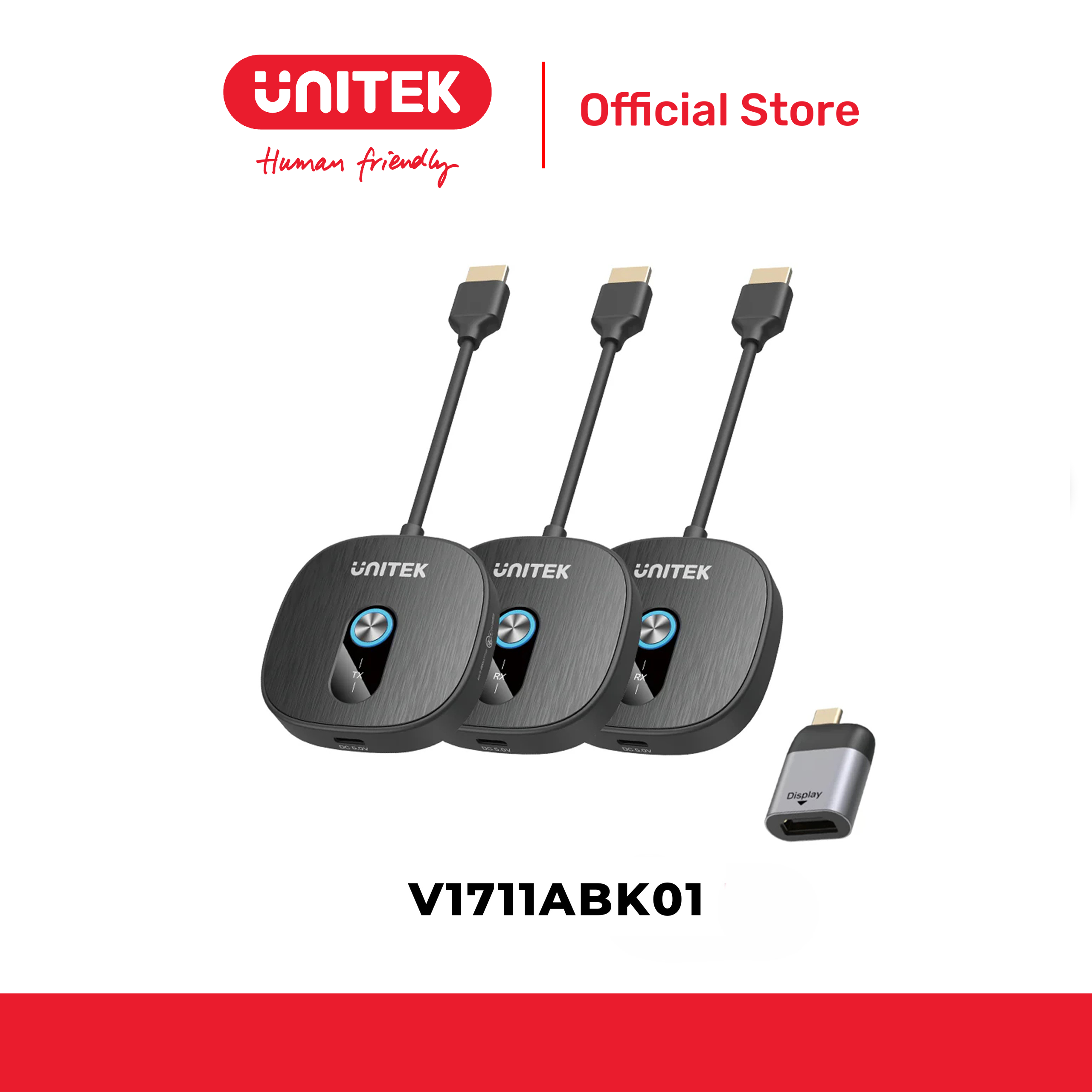 Bộ truyền hình ảnh HDMI không dây Full HD 1080P UNITEK V1711ABK01