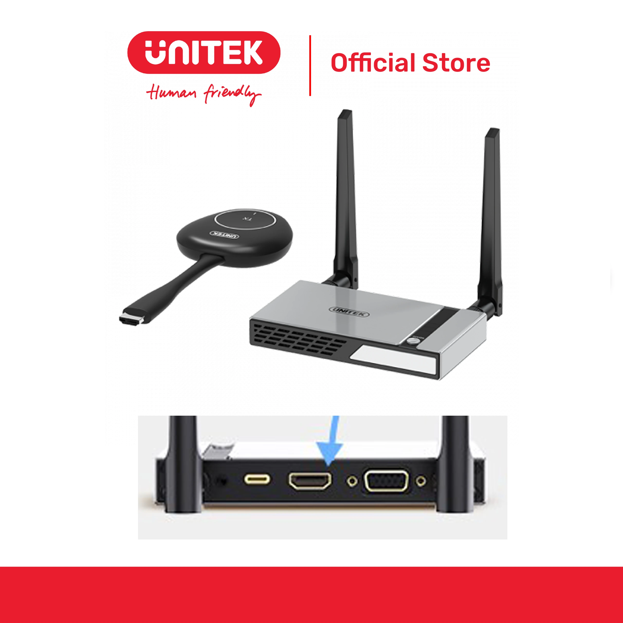 Thiết bị trình chiếu không dây  4K@30Hz HD UNITEK V182A