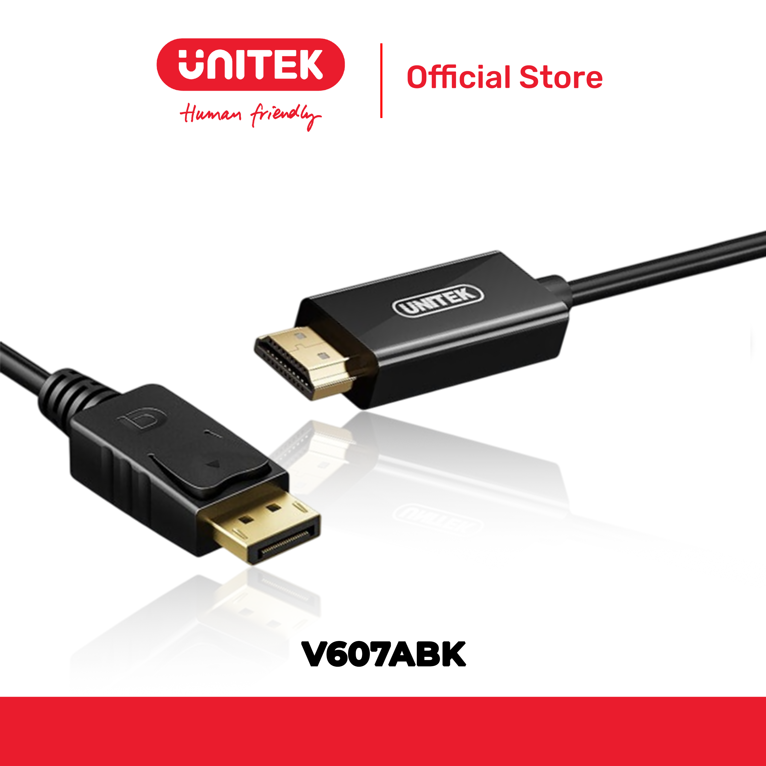 Cáp Displayport -> HDMI 4Kx2K@60Hz dài 1.8M UNITEK V607ABK