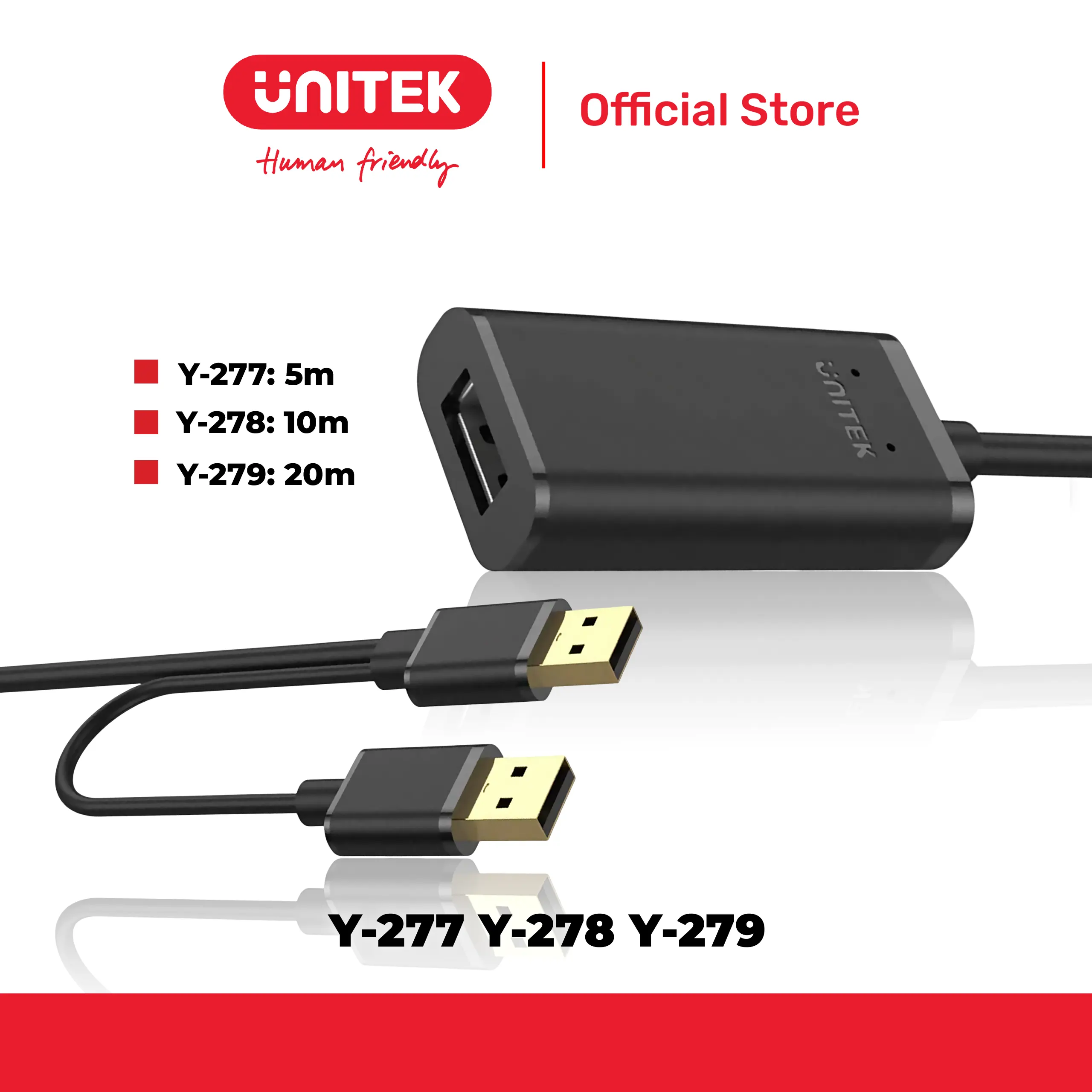 Cáp nối dài USB 2.0 dài đến 20m UNITEK Y-277