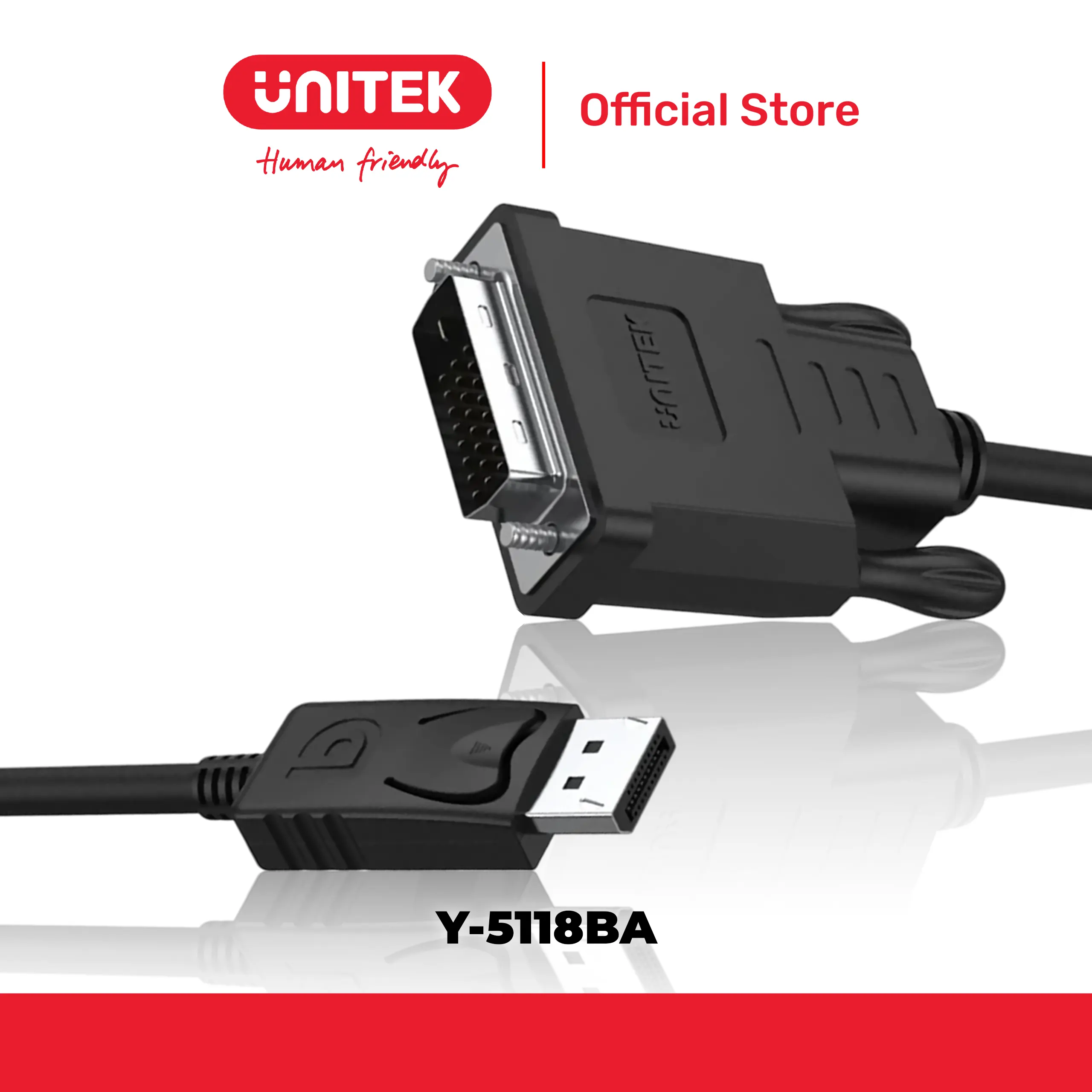 Cáp DisplayPort -> DVI 1080p@60Hz UNITEK Y-5118BA