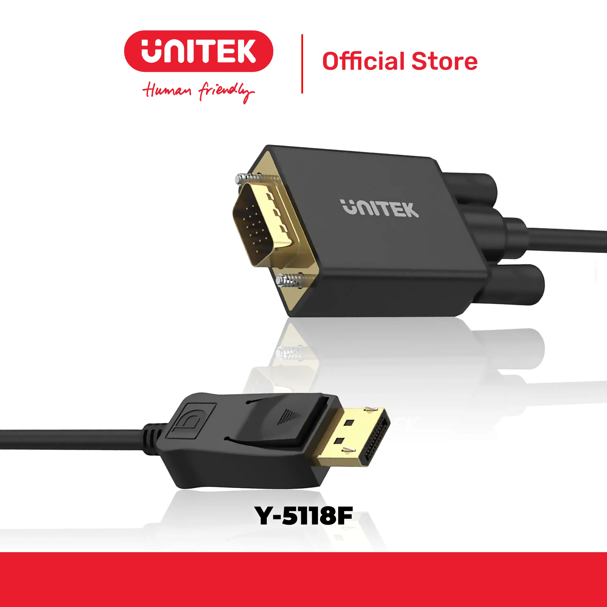 Cáp DisplayPort -> VGA 1080p@60Hz UNITEK Y-5118F