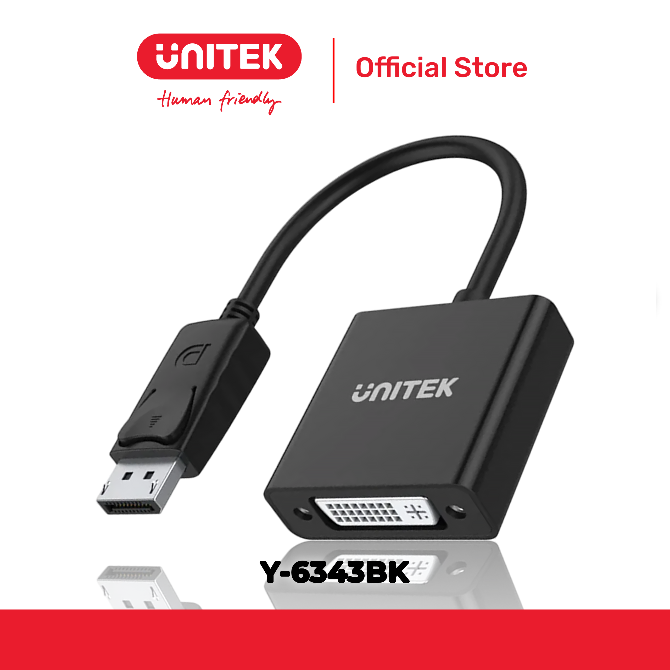 Cáp chuyển đổi Displayport -> DVI 1080p@60Hz UNITEK Y-6343BK