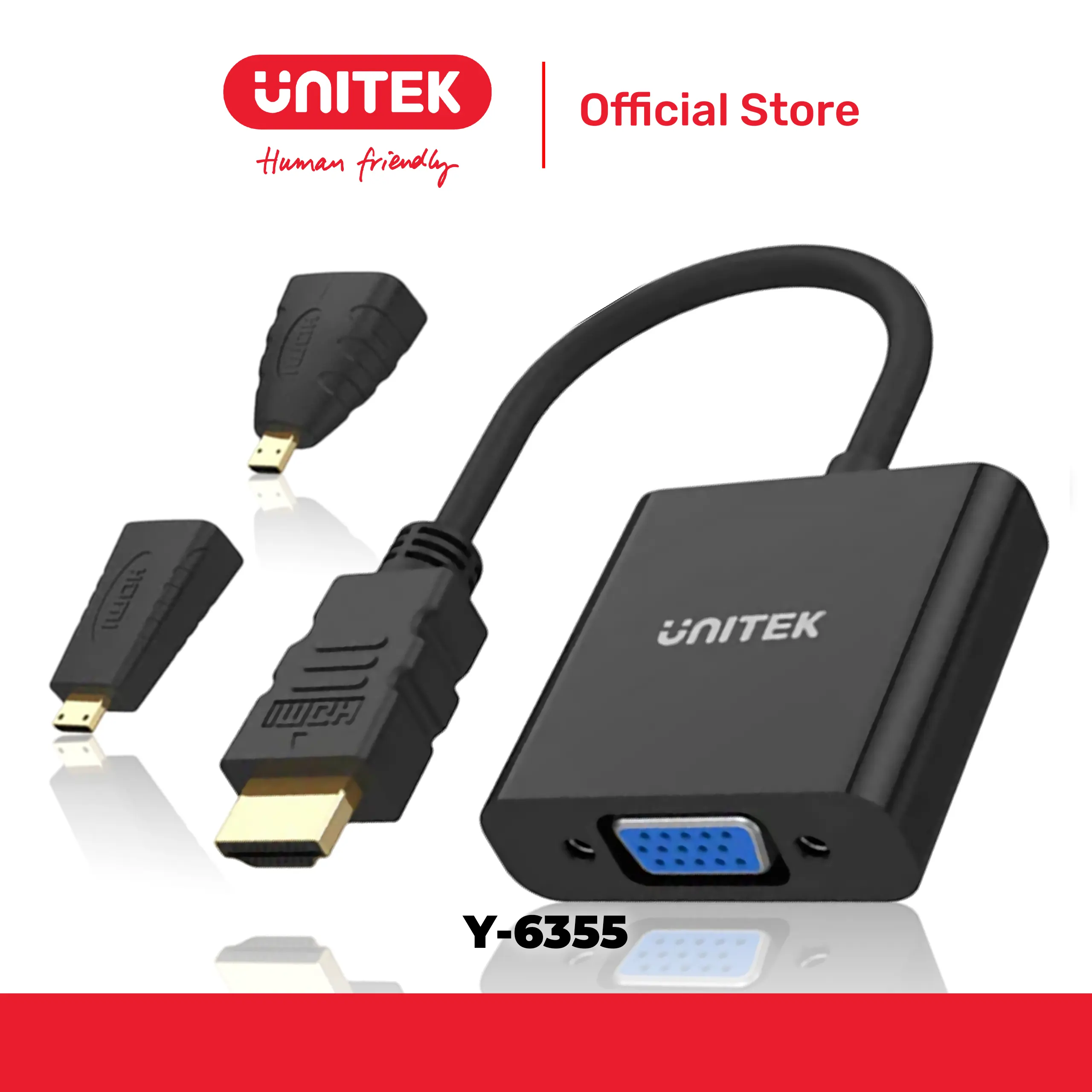 Cáp chuyển đổi HDMI -> VGA 1080p@60Hz UNITEK Y-6355