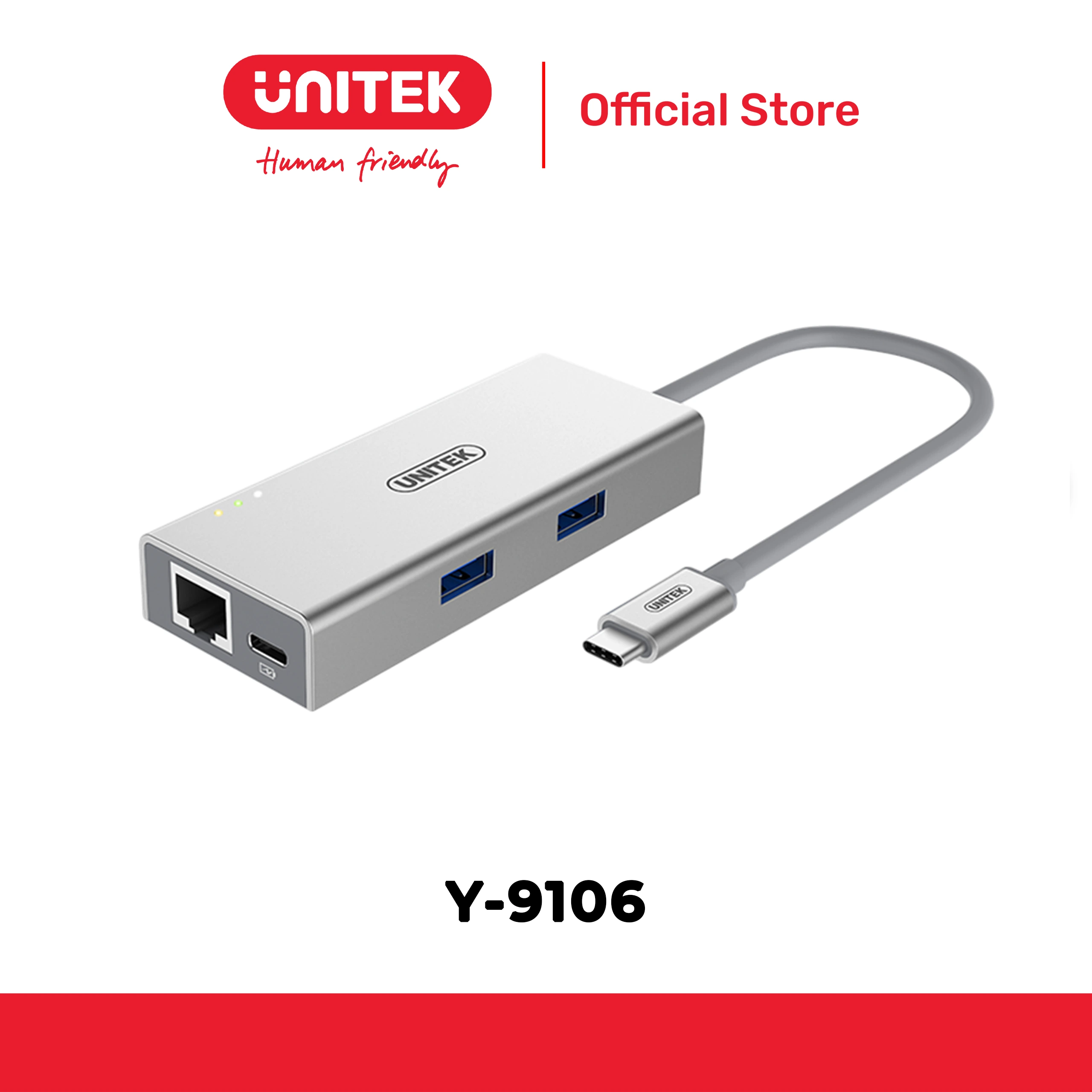 Hub Type-C -> 2 USB 3.0 + LAN UNITEK Y-9106